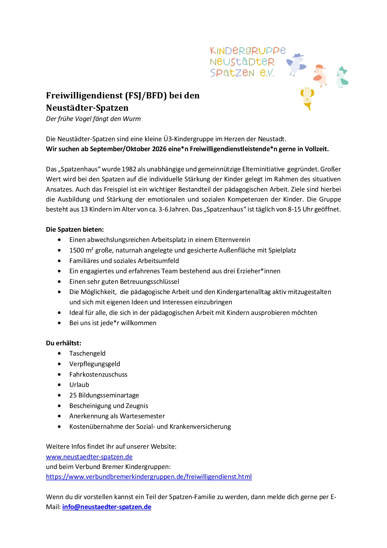 Stellenanzeige im Bildformat