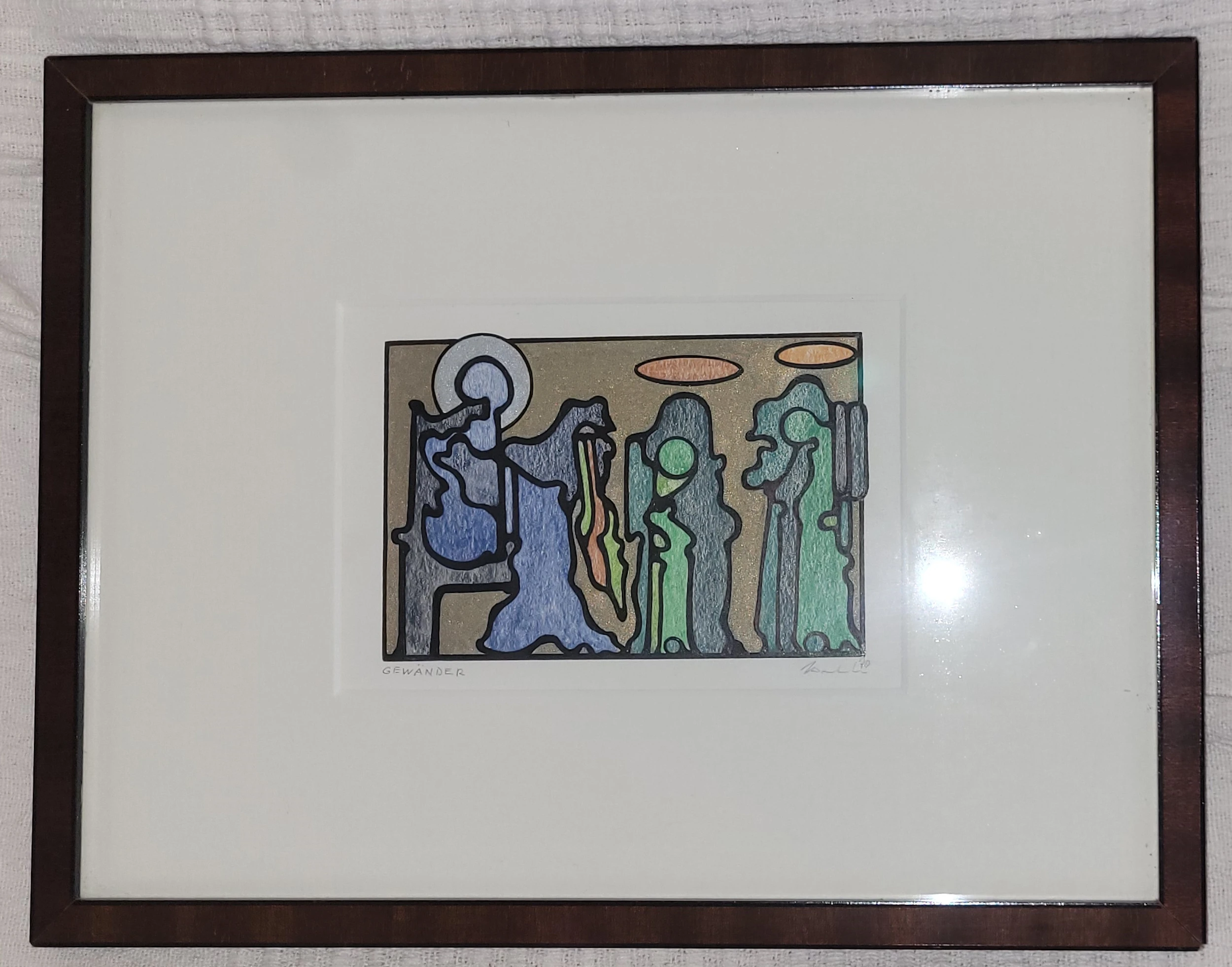  kleines gerahmtes Bild "GEWÄNDER"