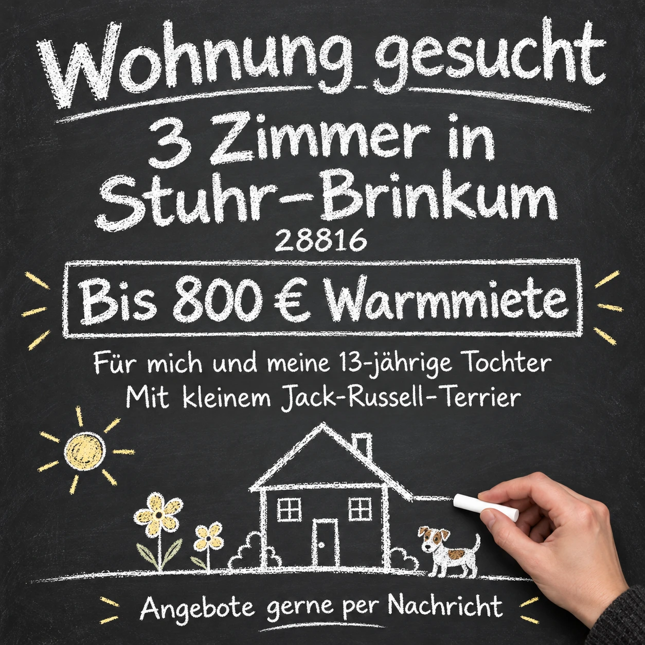 Wohnungsgesuch für eine 3-Zimmer-Wohnung in Stuhr-Brinkum