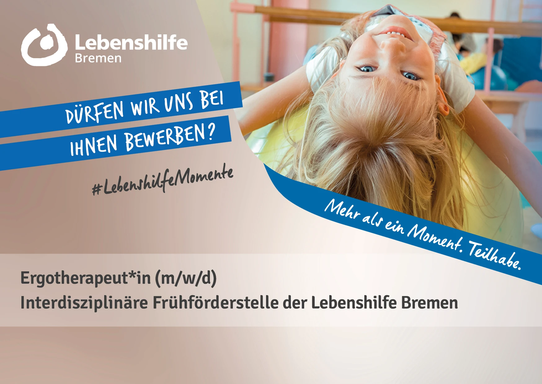 Lebenshilfe Bremen sucht ein/e Ergotherapeut/in (m/w/d) für ihre Interdisziplinäre Frühförderstelle