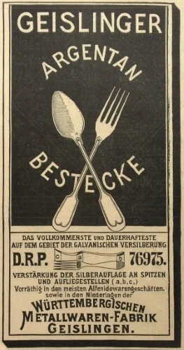 Antike Werbung für dieses Besteck. Im Besitz von David N. Nikogosyan