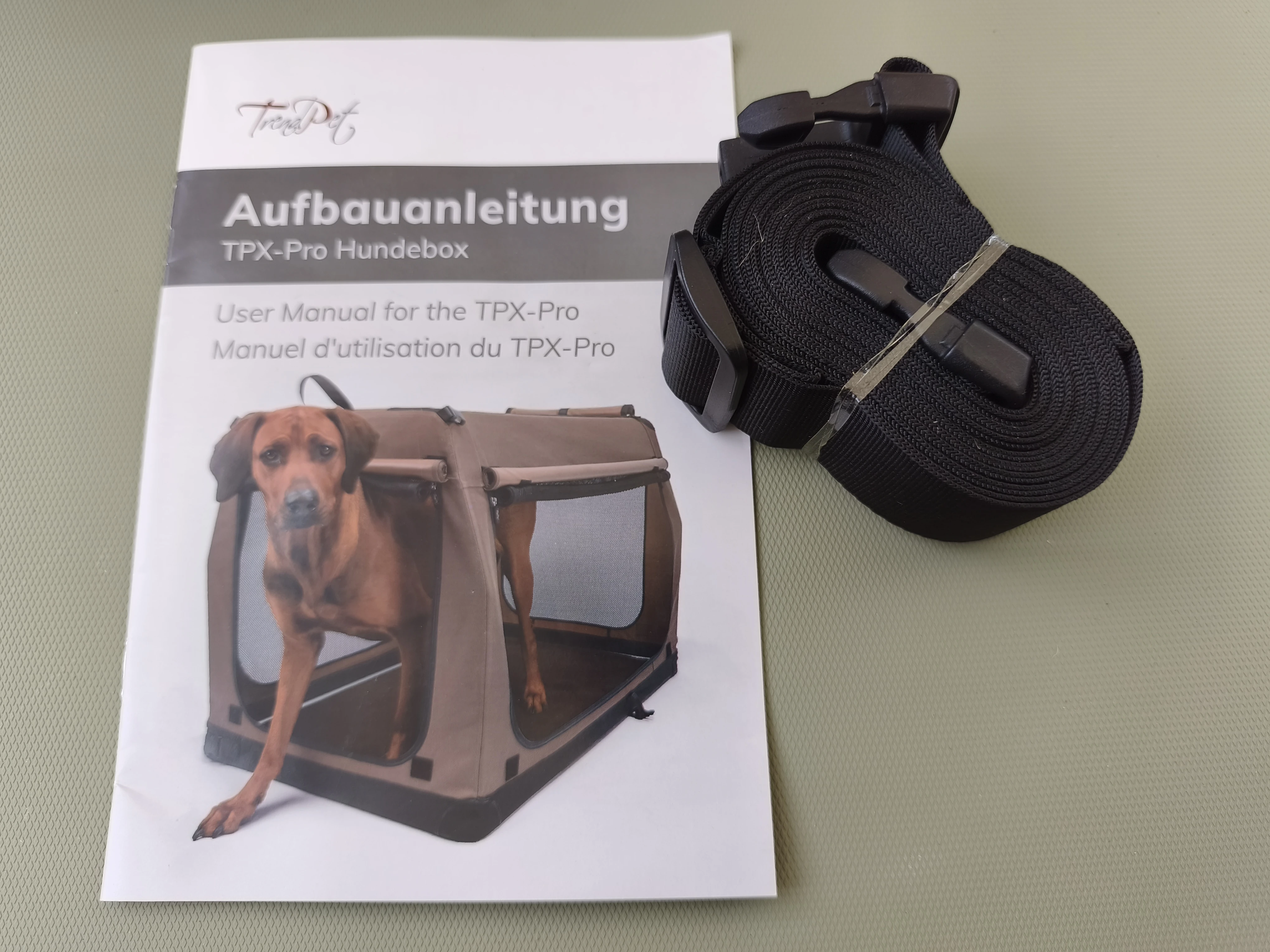 TrendPet Aufbauanleitung und 3,5m Befestigungsgurt 