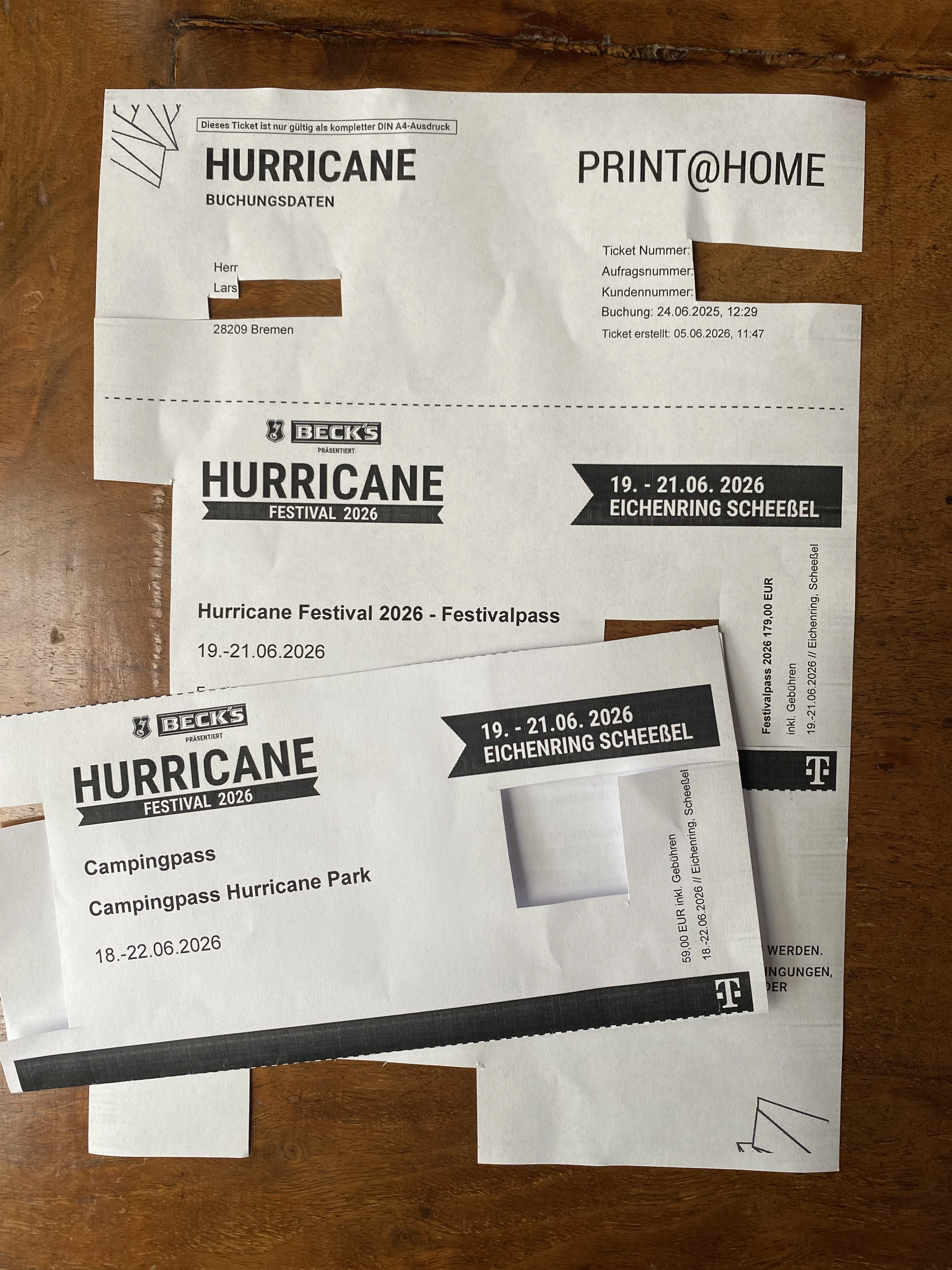 Hurricane Festivalpass + Campingpass