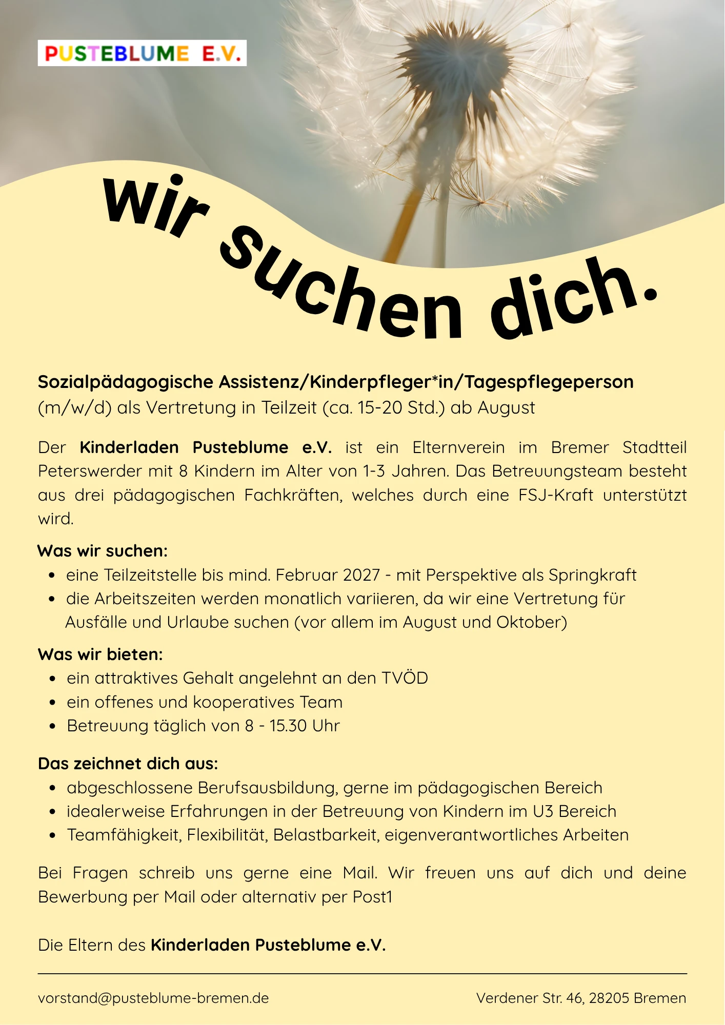 Stellenausschreibung