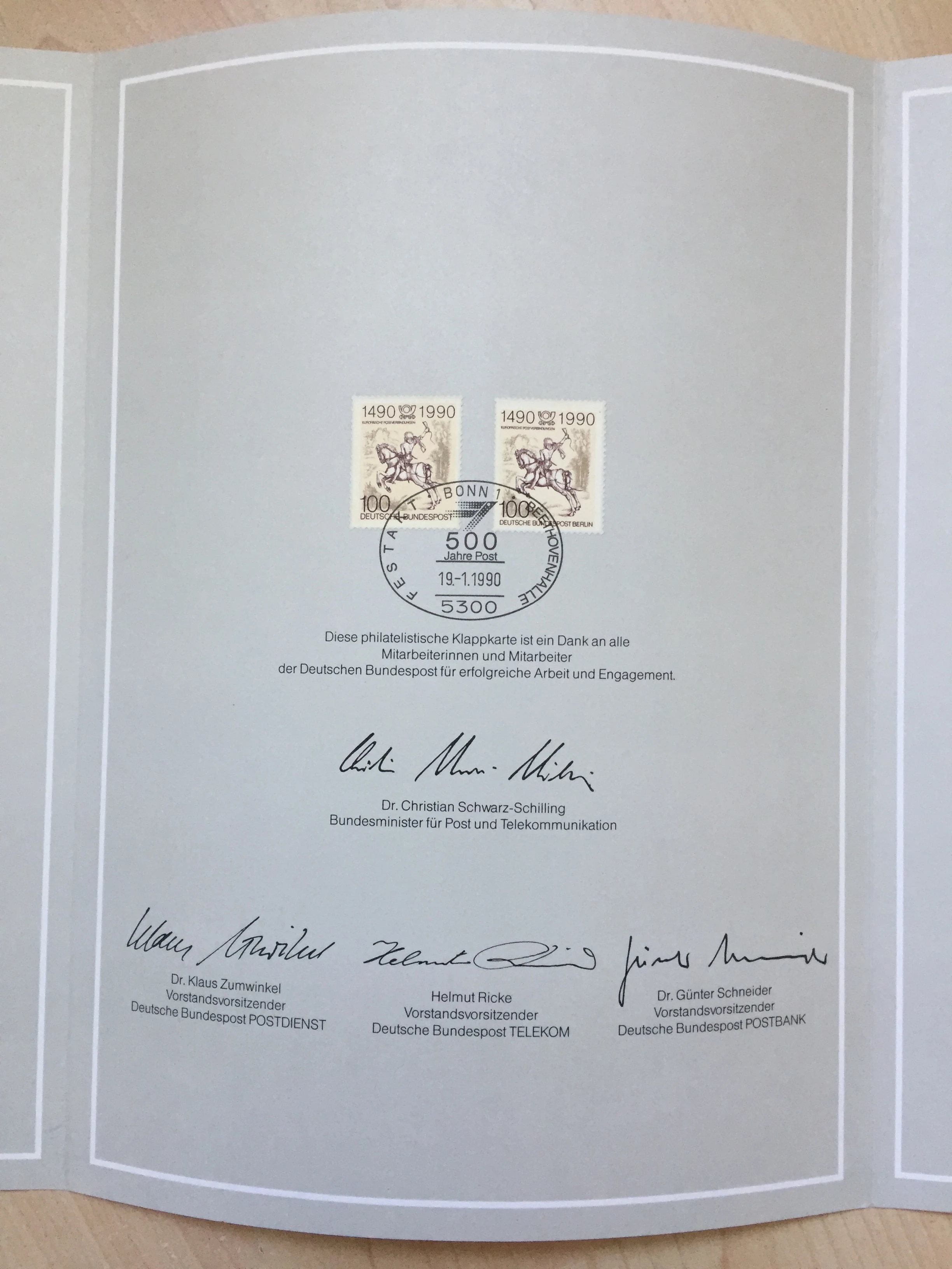 Briefmarken mit Sonderstempel 500 Jahre 