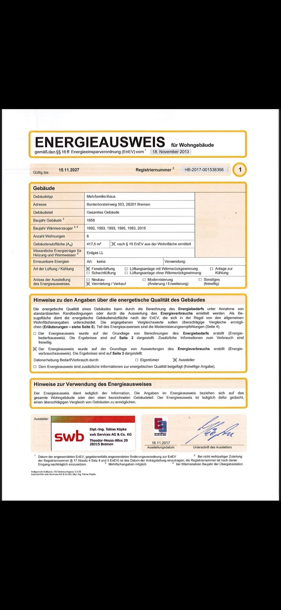 Energie Ausweis 