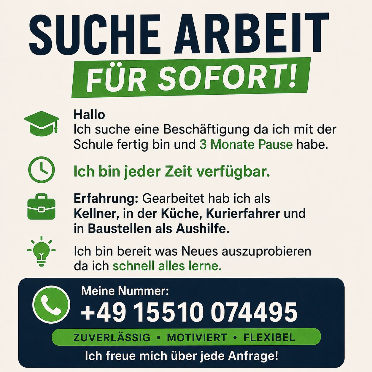 Ich freue mich über ihre Nachricht 