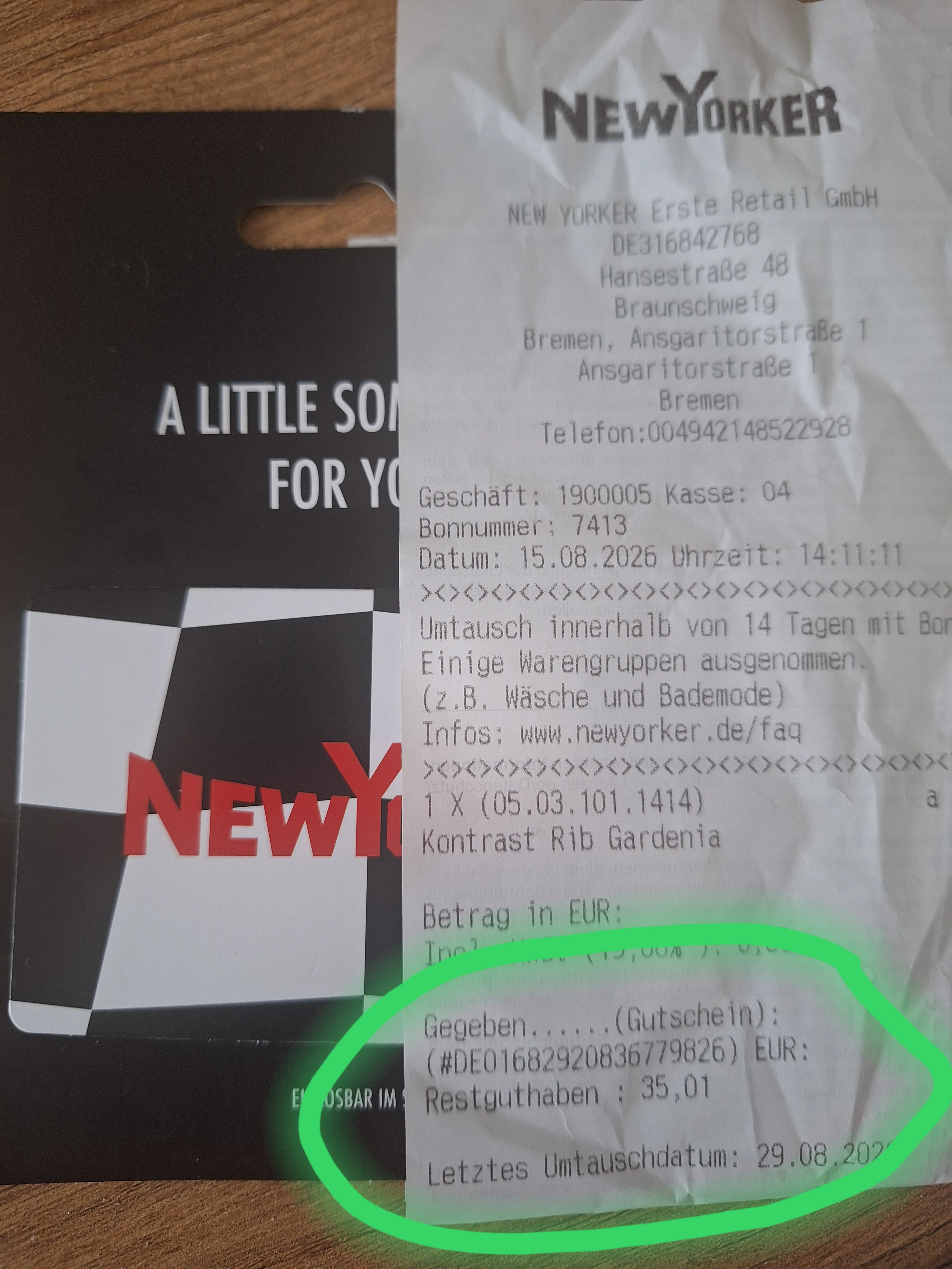 New Yorker Geschenkkarte