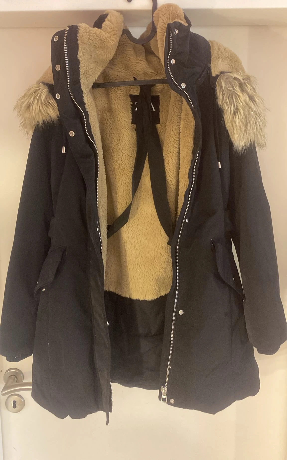 Zara Damen Winterparka schwarz Gr. XS Gefüttert
