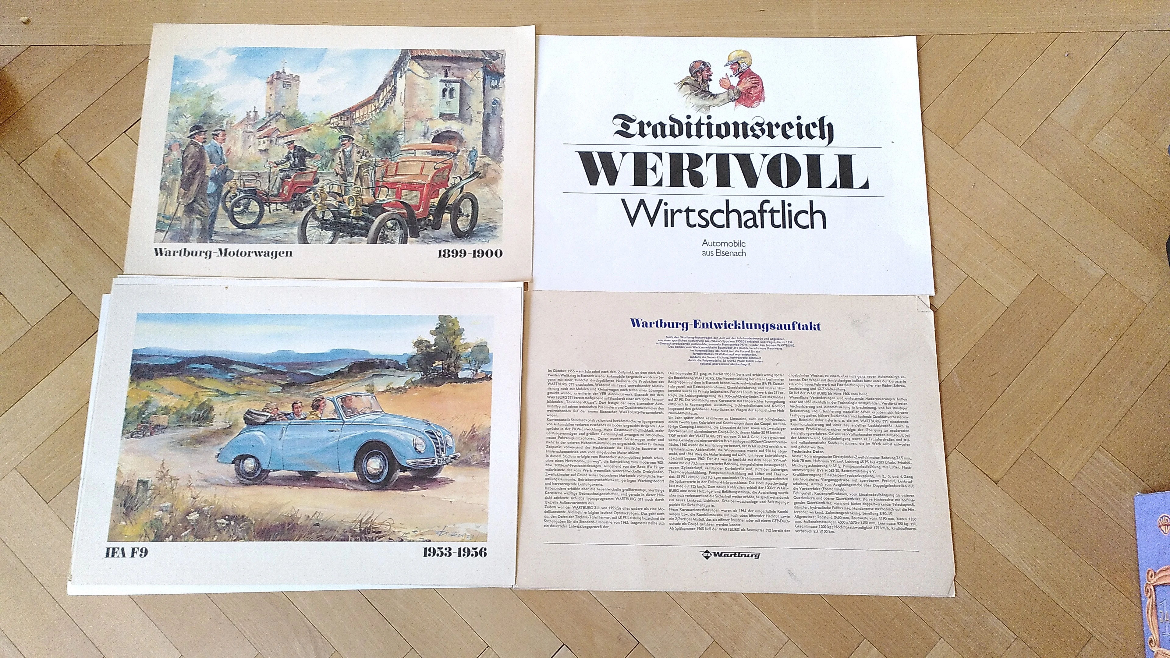 Zusammenstellung aus vier Blättern: 1900, 1936  und Beschreibung