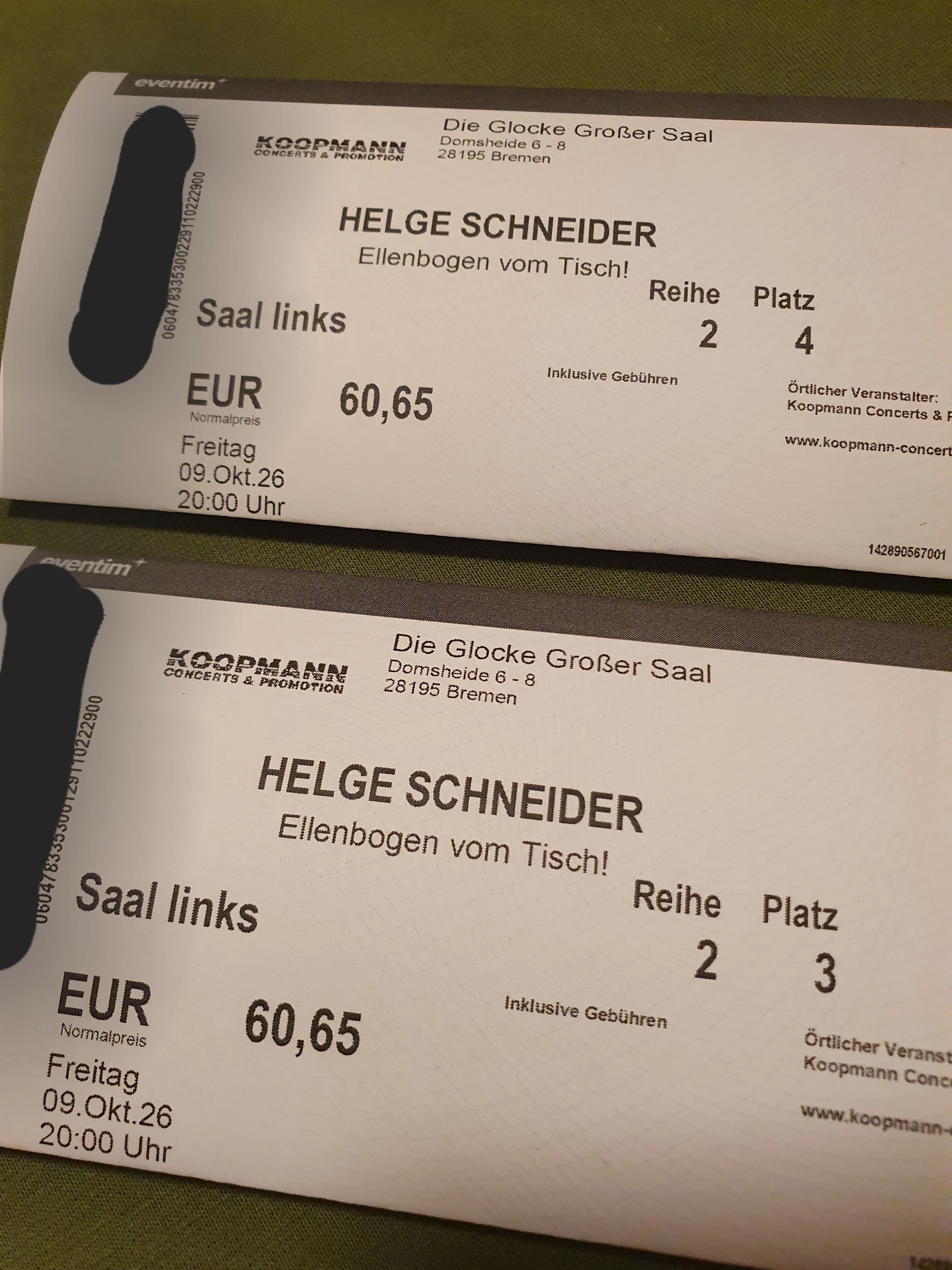 ..und seine Tickets.