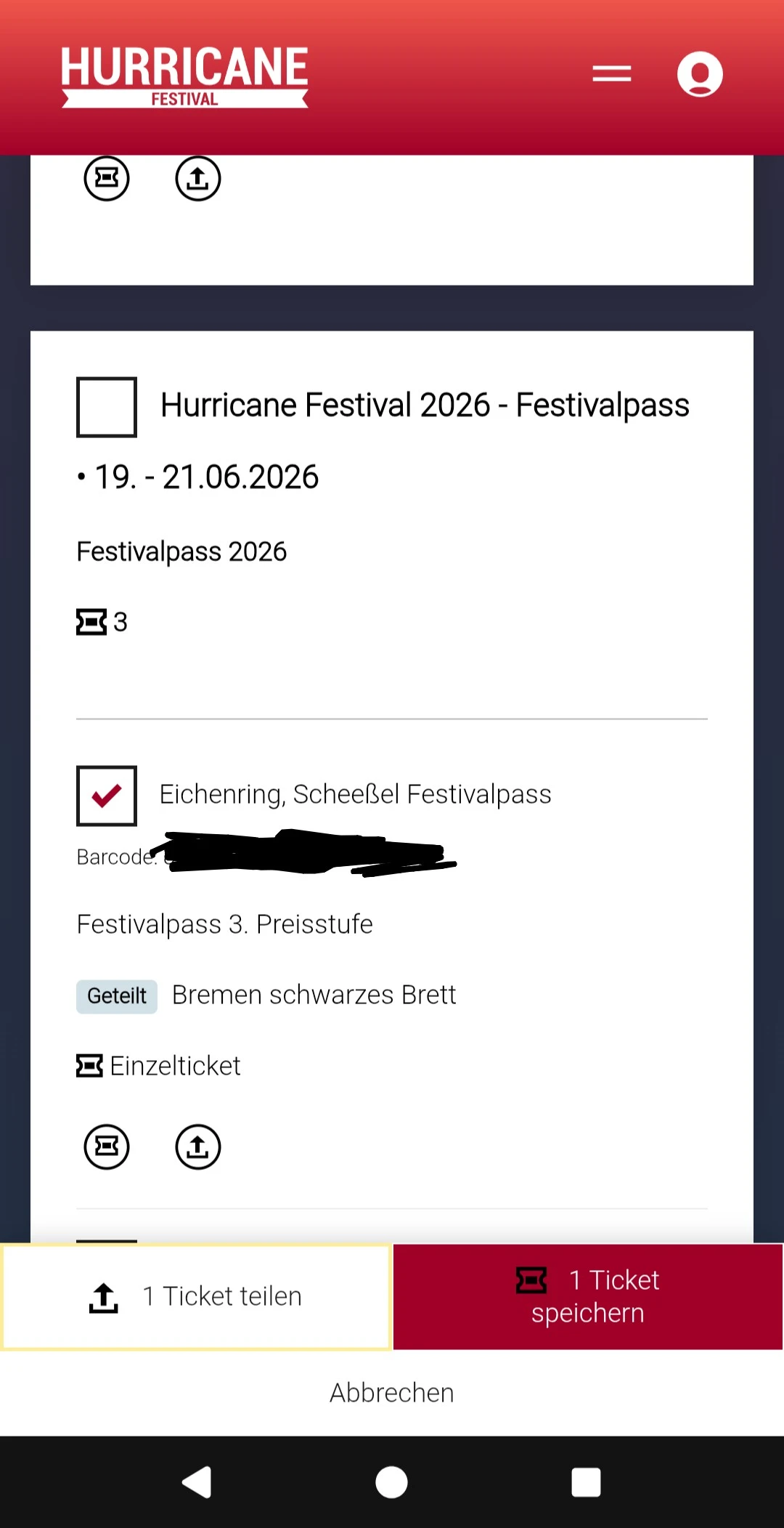 Digitales Ticket 