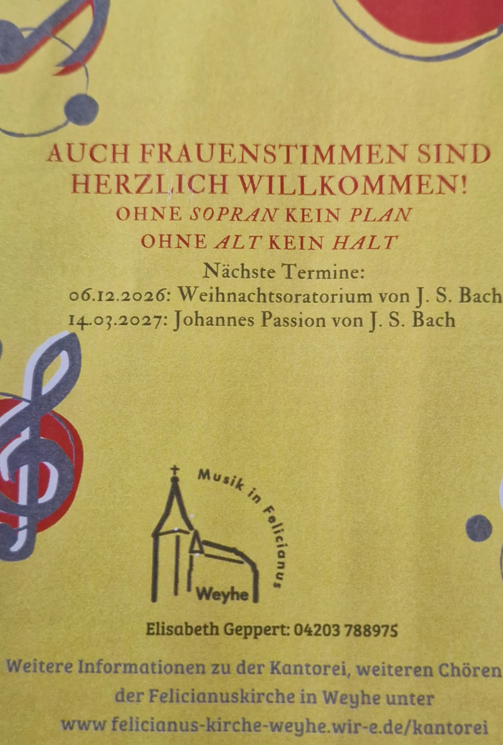 Flyer für die Suche nach Mitsänger/innen