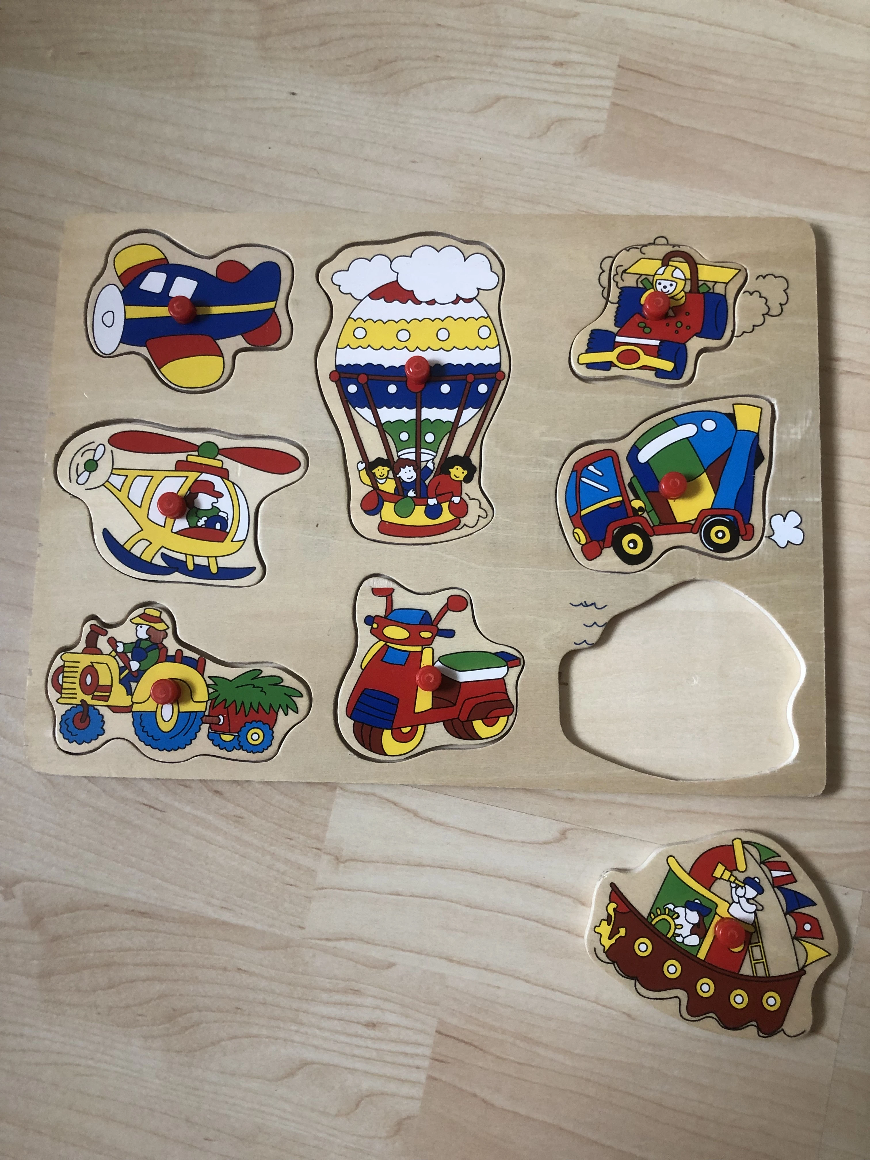 Pädagogische Holzpuzzles, Handgreifbrett