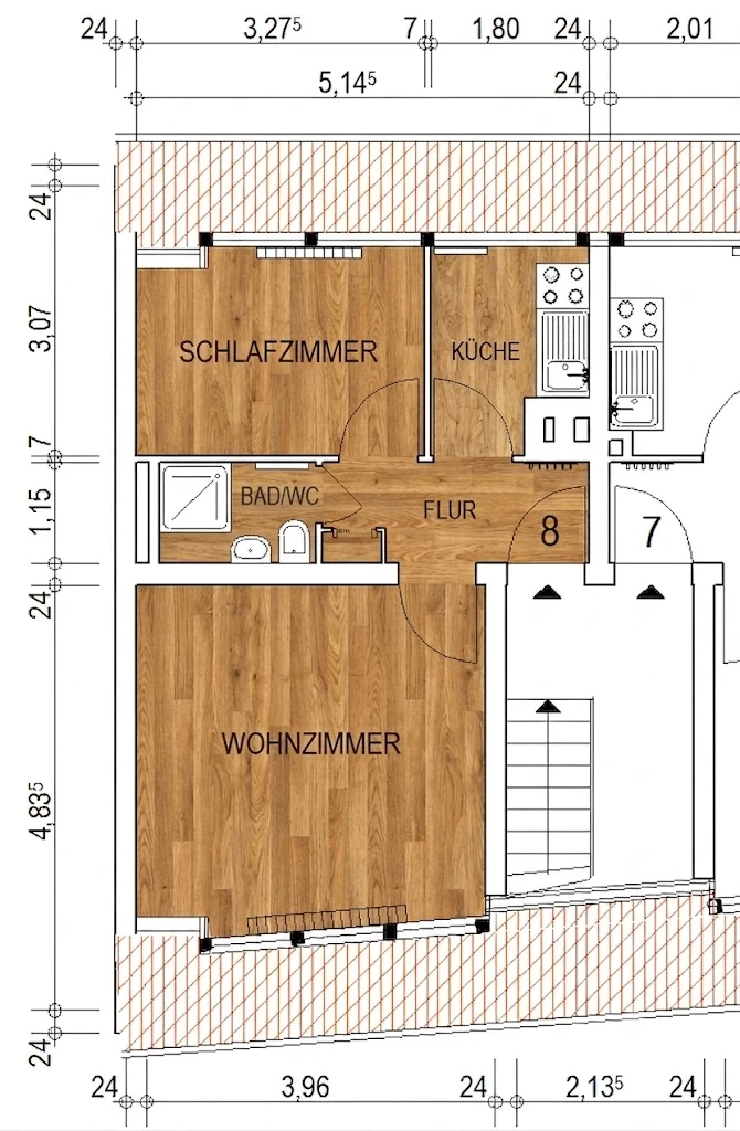 Grundriss die Wohnung