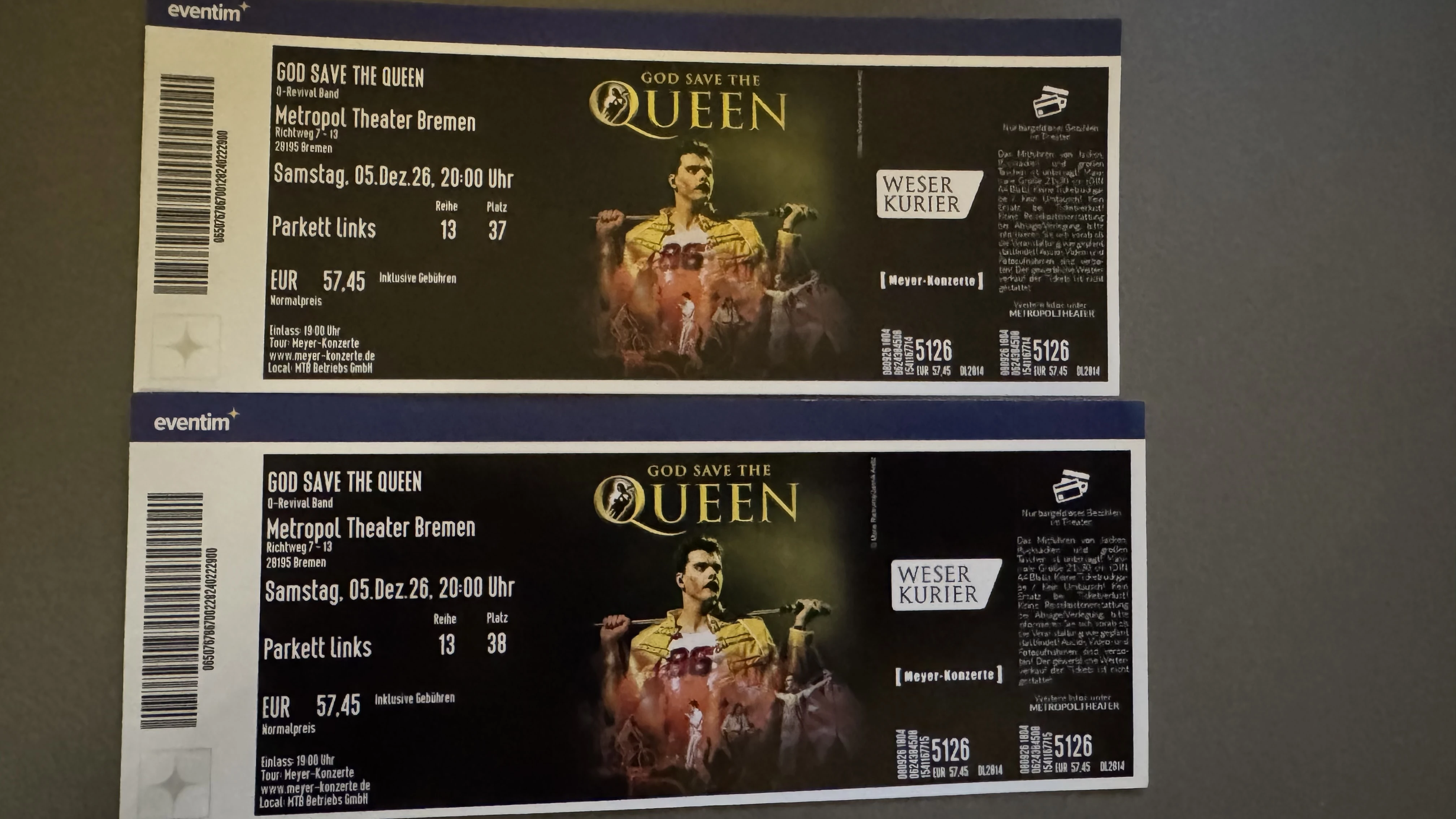 2x „God save the Queen“ Karten
