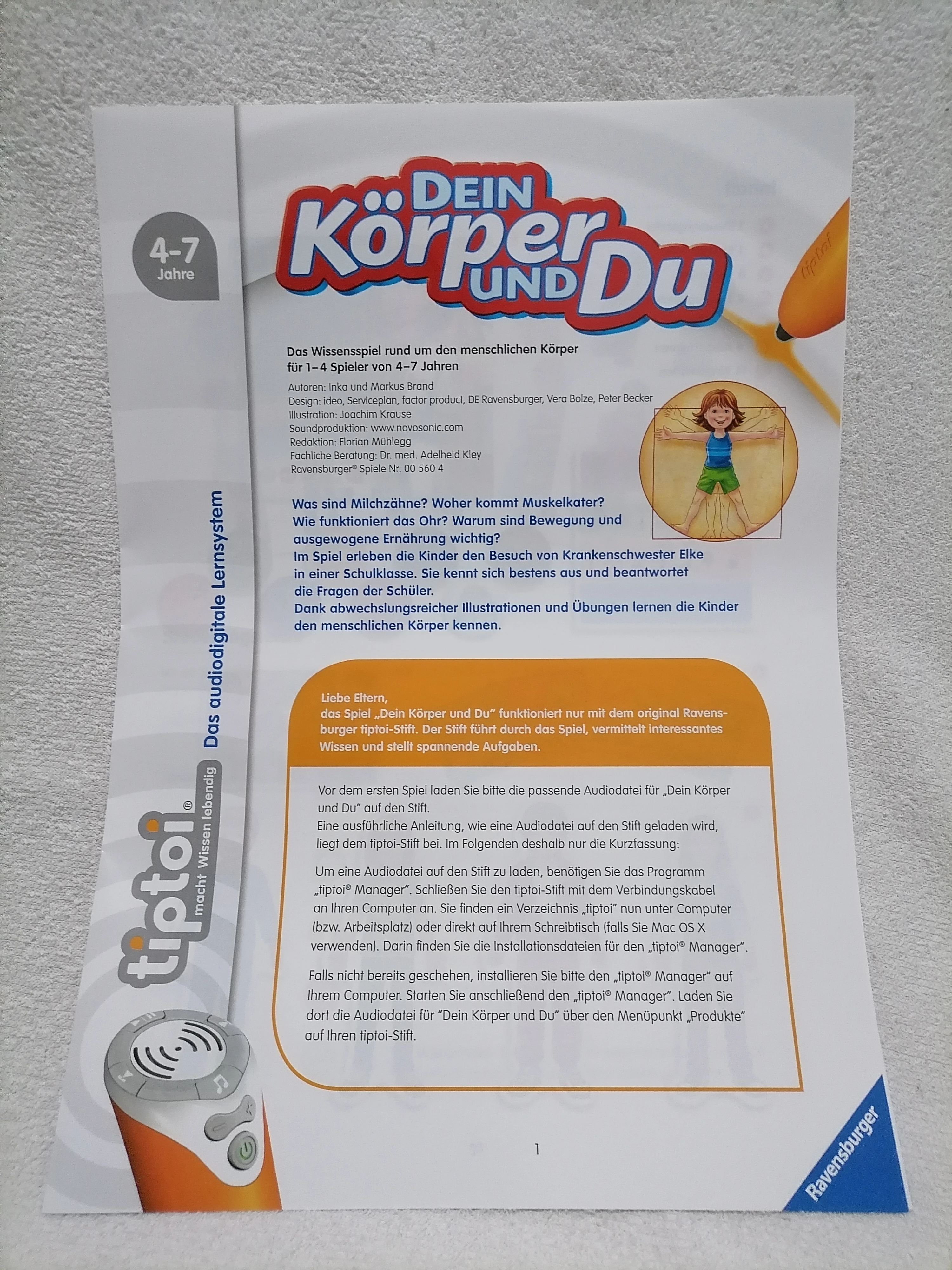 Ravensburger tiptoi - Dein Körper und Du - 00560