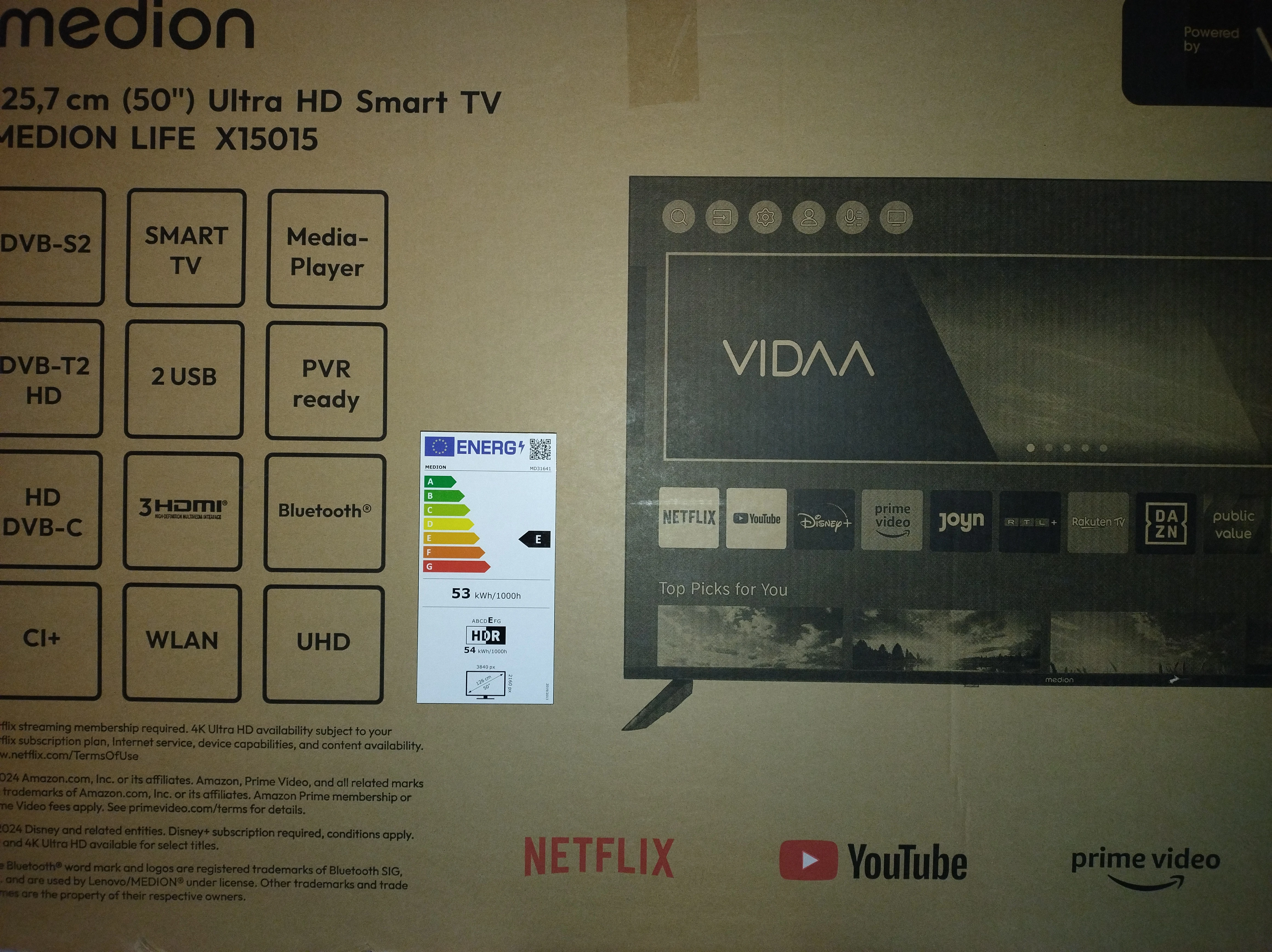 Medion 4K TV 50 Zoll