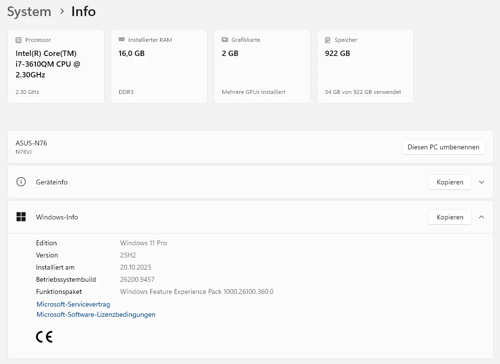 Systeminfo-Screenshot