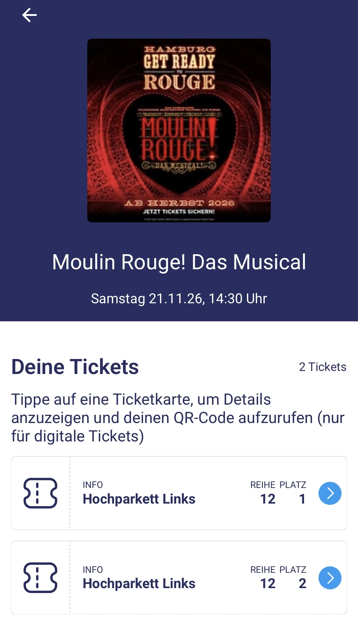 Info`s zu den Tickets
