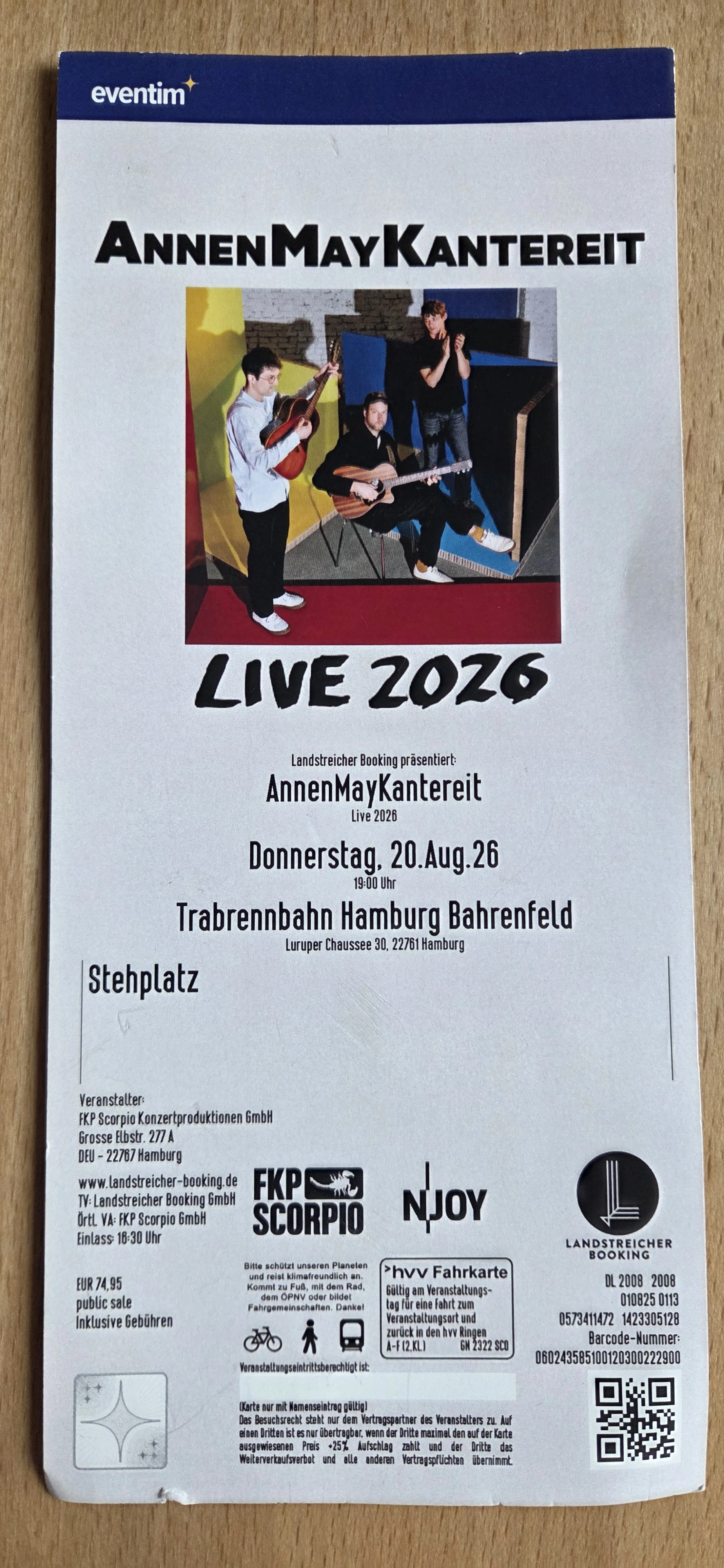 Original Eintrittskarte