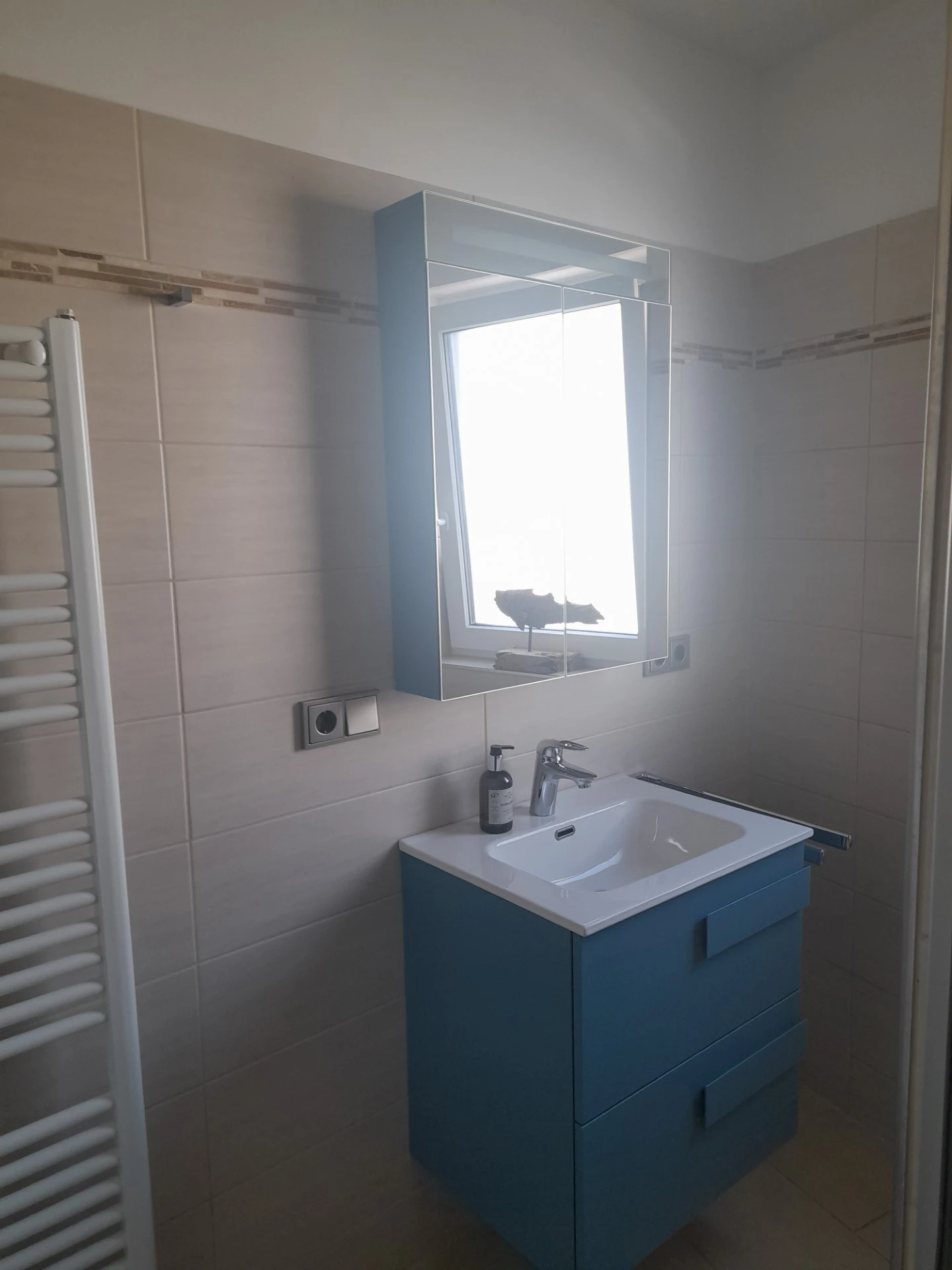 Waschbecken mit Spiegelschrank