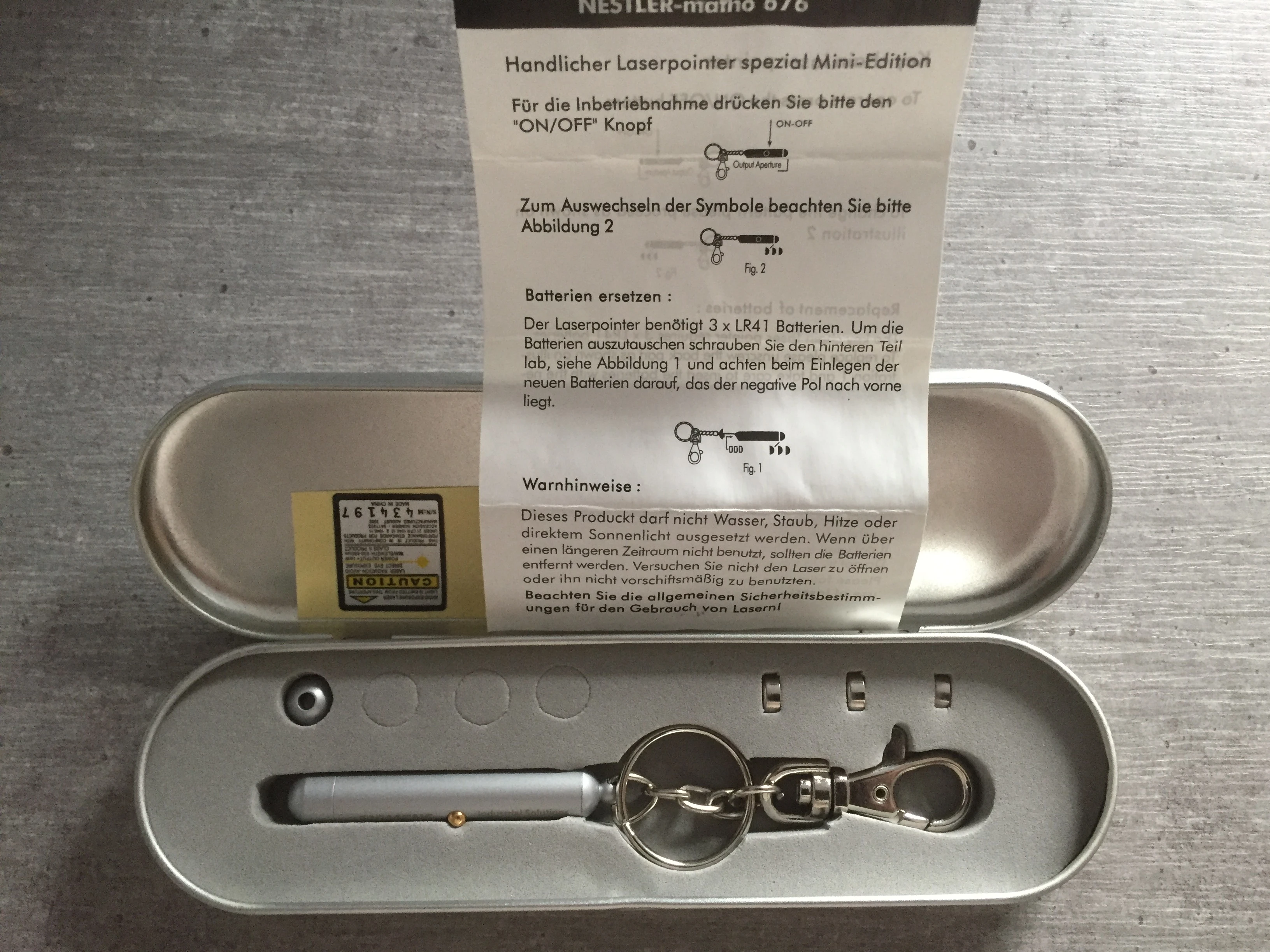 Laserpointer Schlüsselanhänger mit LED 