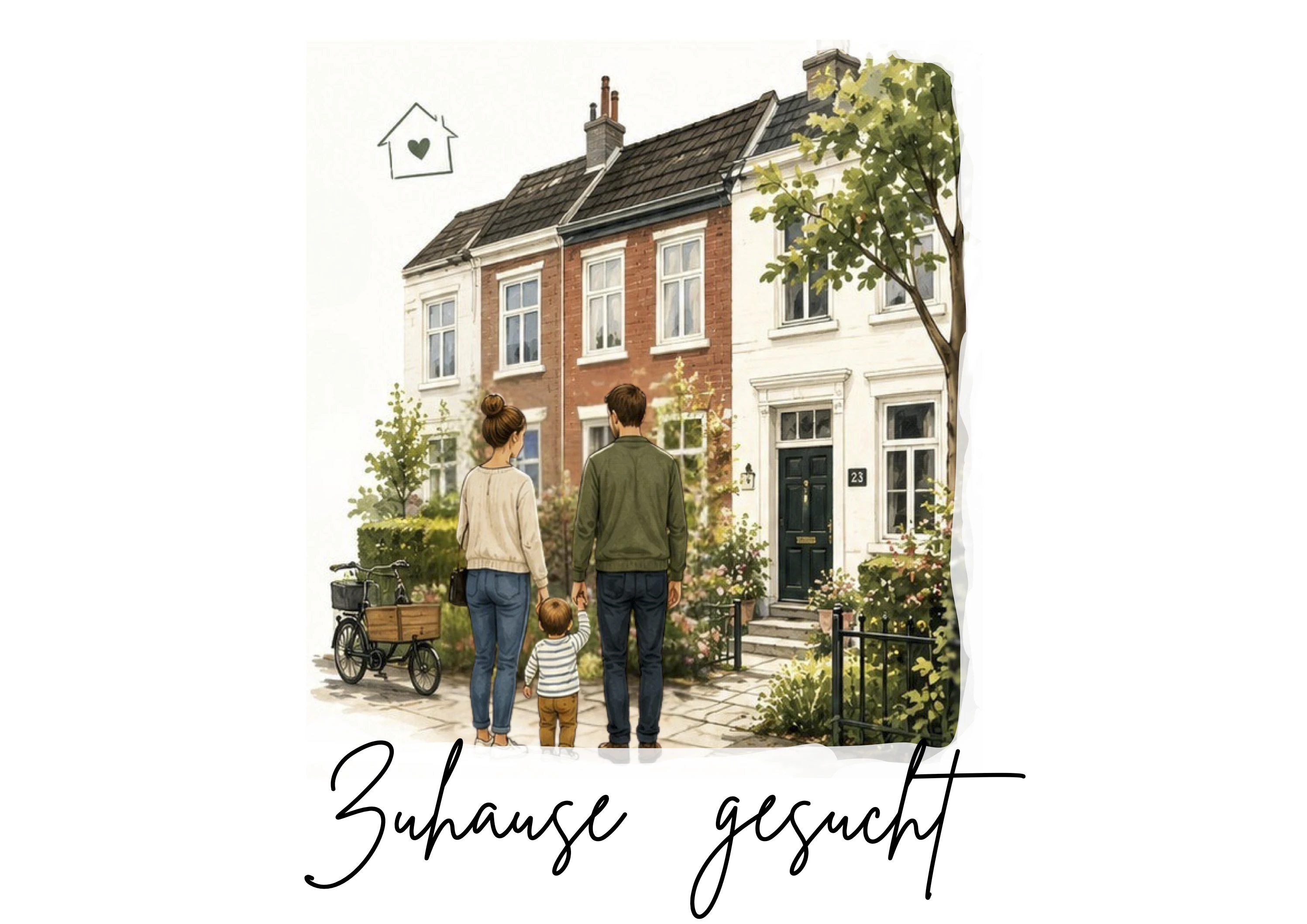Symbolbild Bremer Reihenhaus mit kleiner Familie