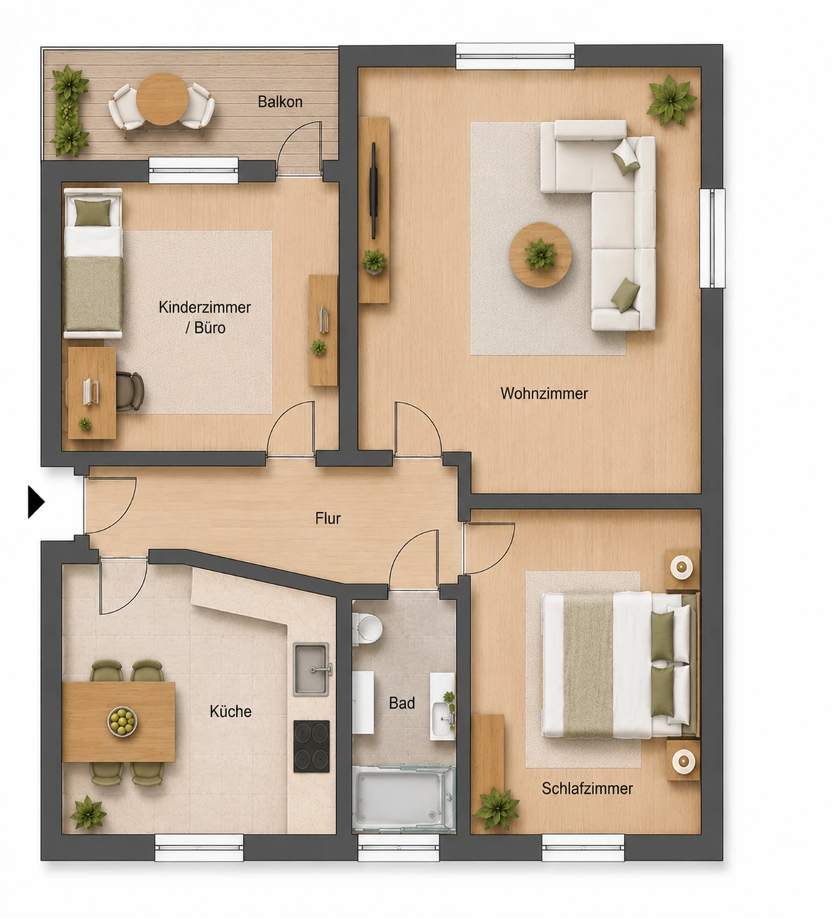 Ungefährer Grundriss der Wohnung