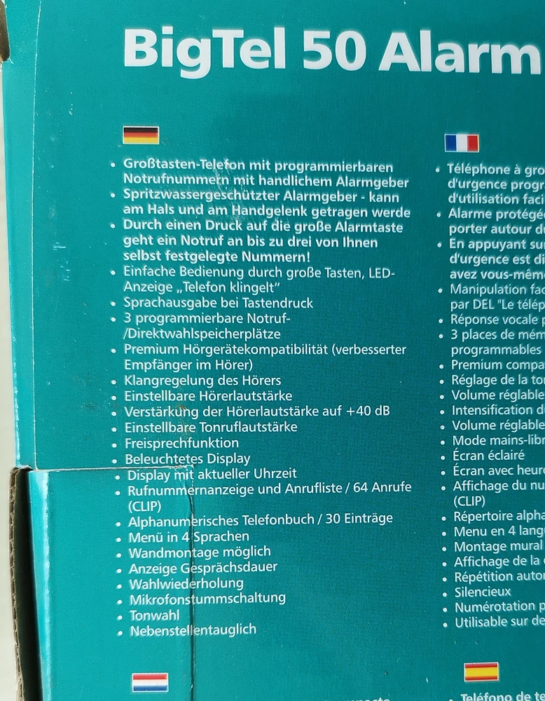 Infos auf Verpackung