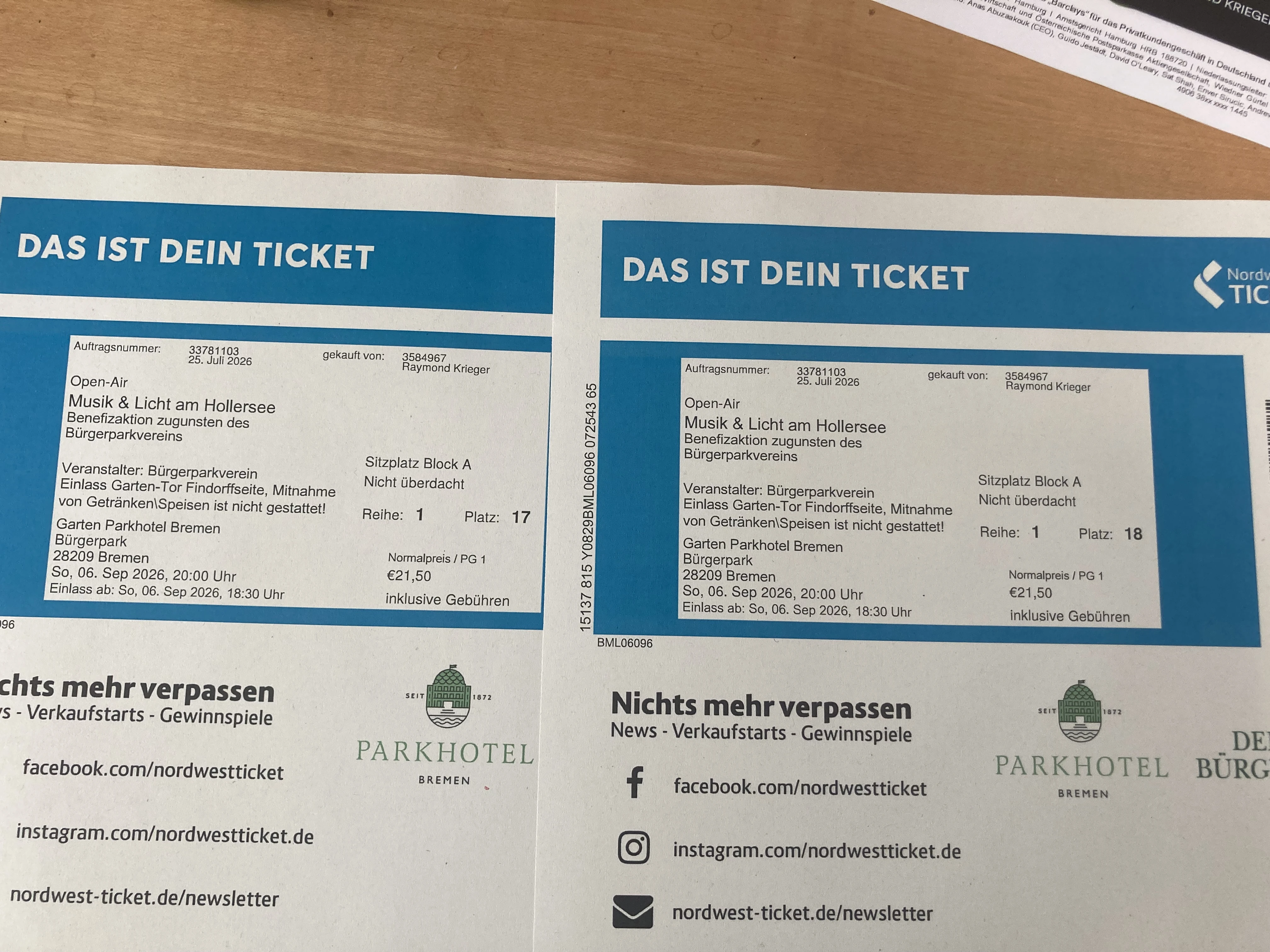 Tickets Musik & Licht
