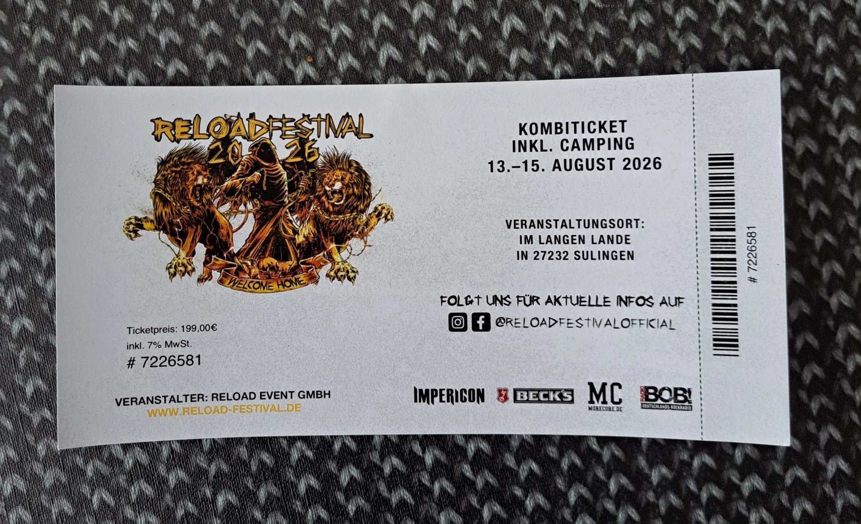 Reload Festival 2026 - Kombiticket