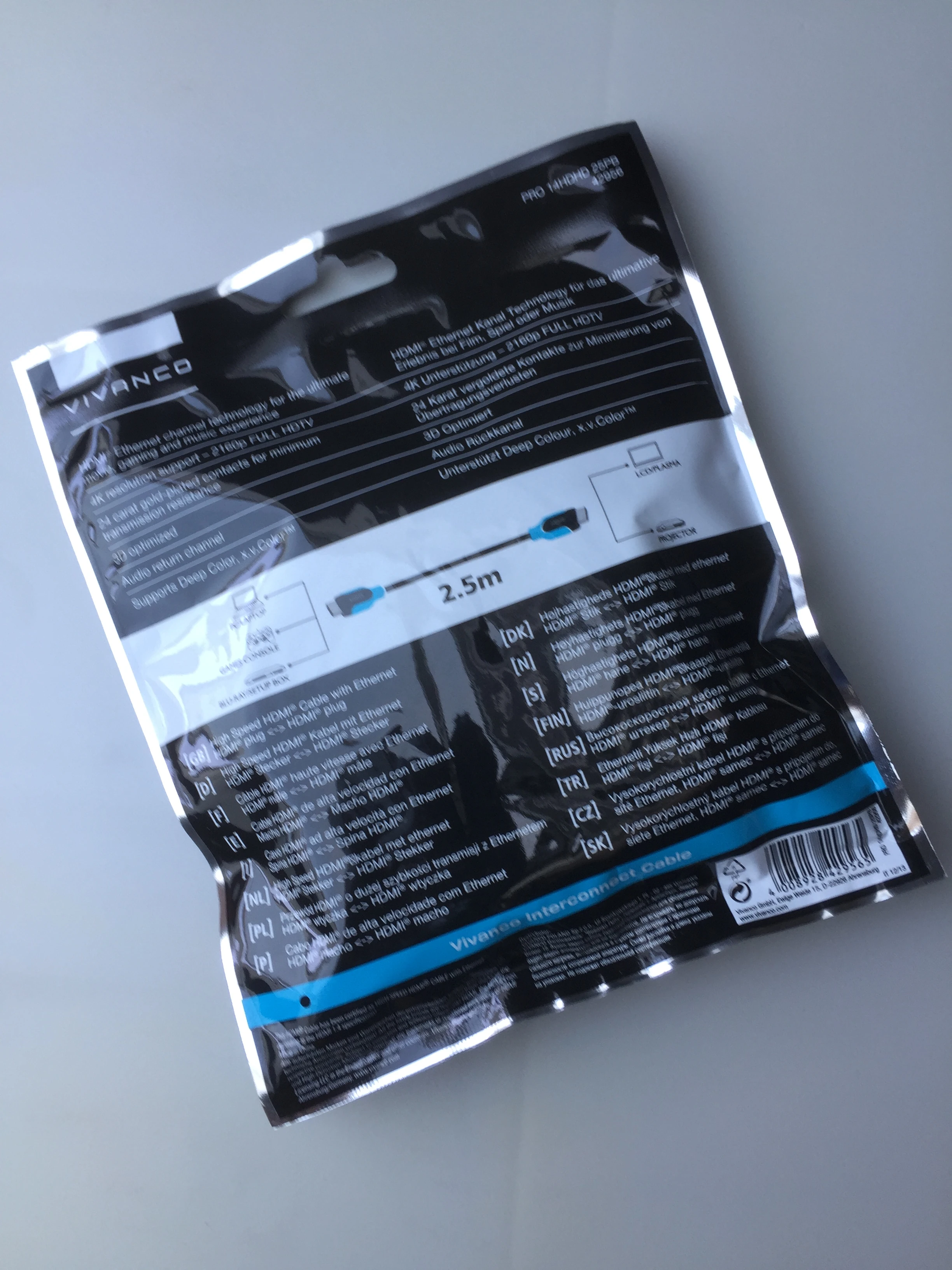 Vivanco High Speed HDMI Kabel mit Ethernet 2,5m 