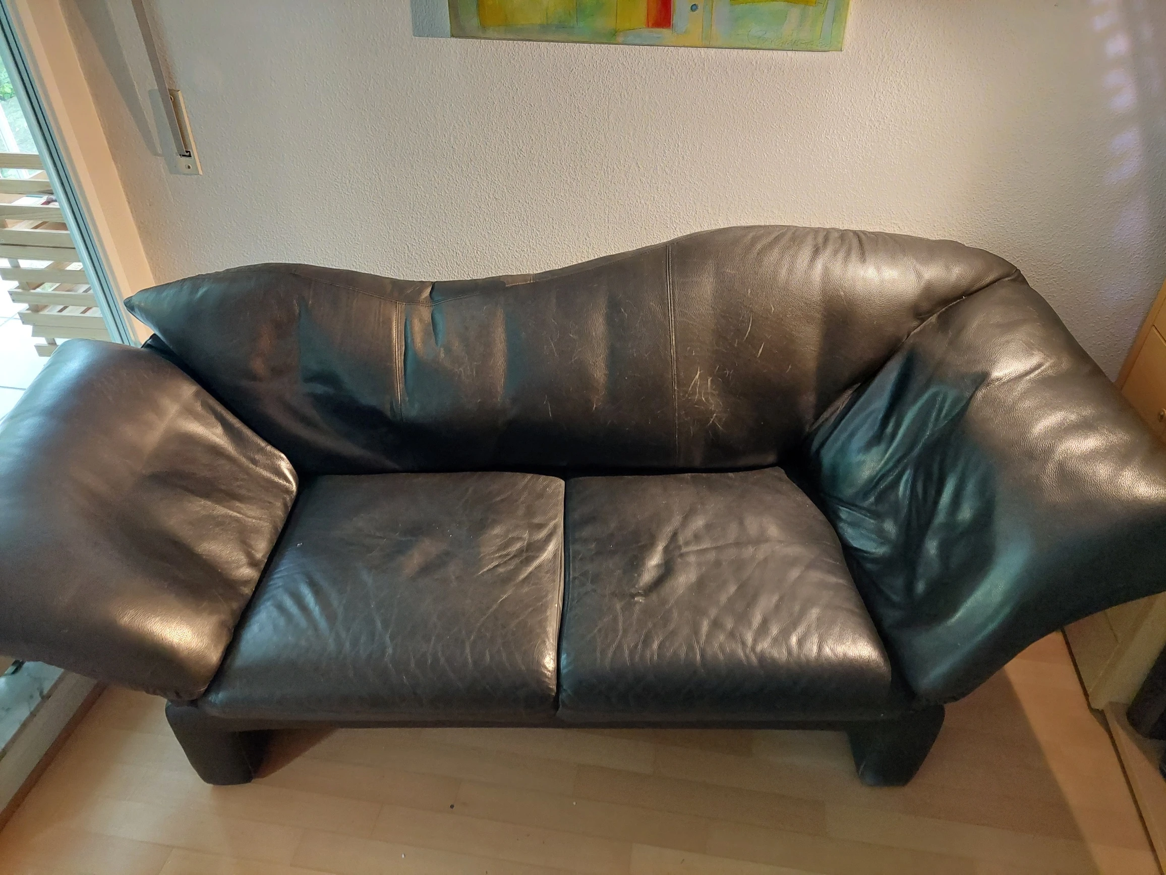 Ledersofa schwarz