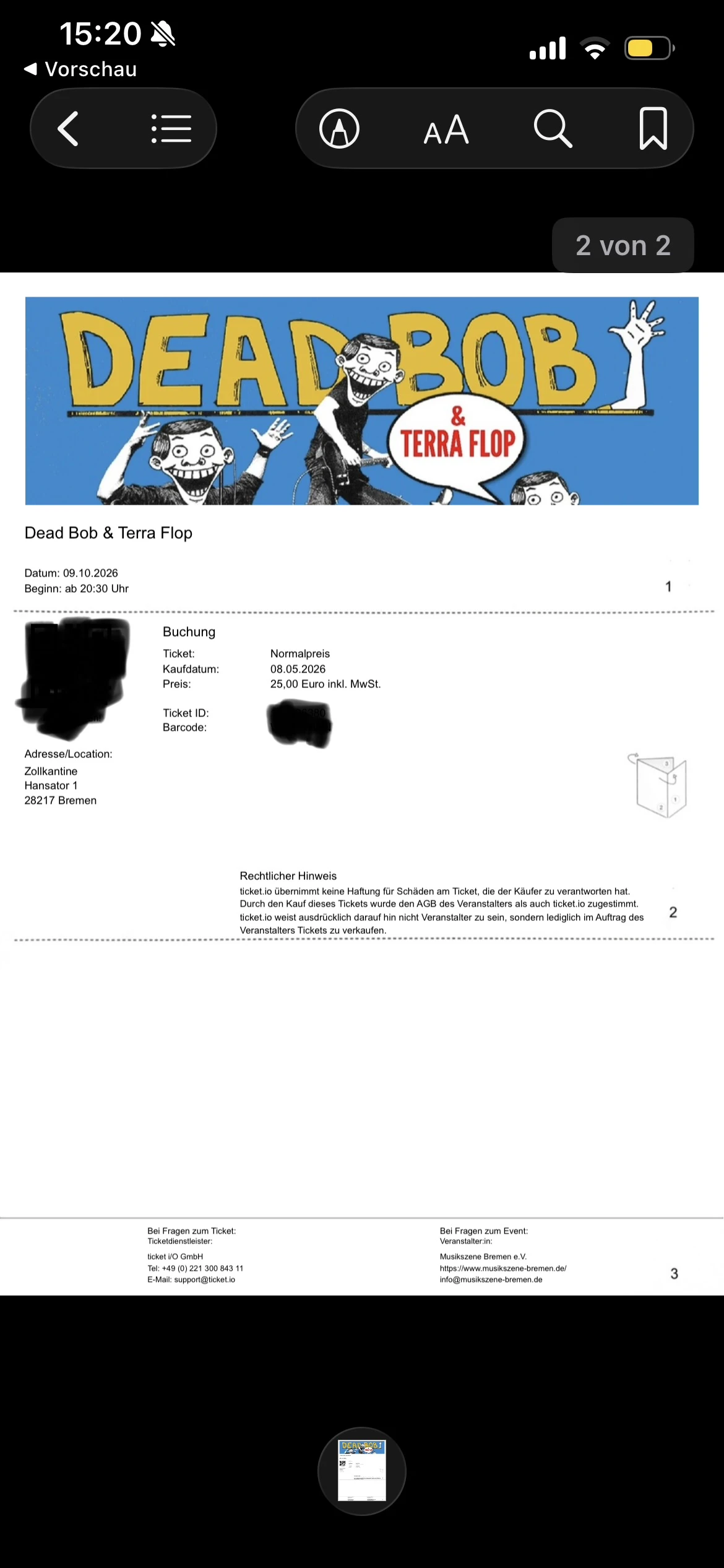 E-Tickets Dead Bob/Terra Flop