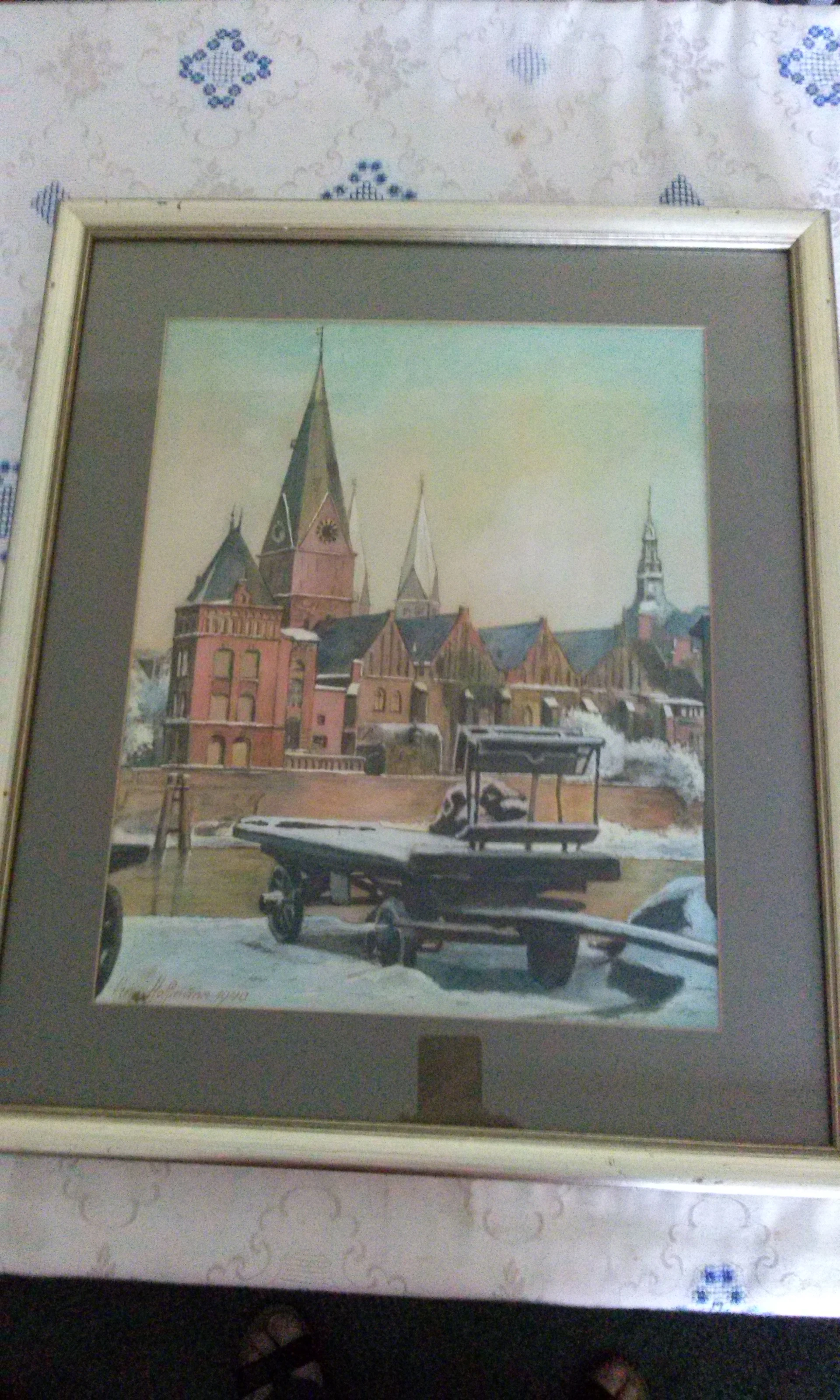 Stadtteil mit Ackerwagen