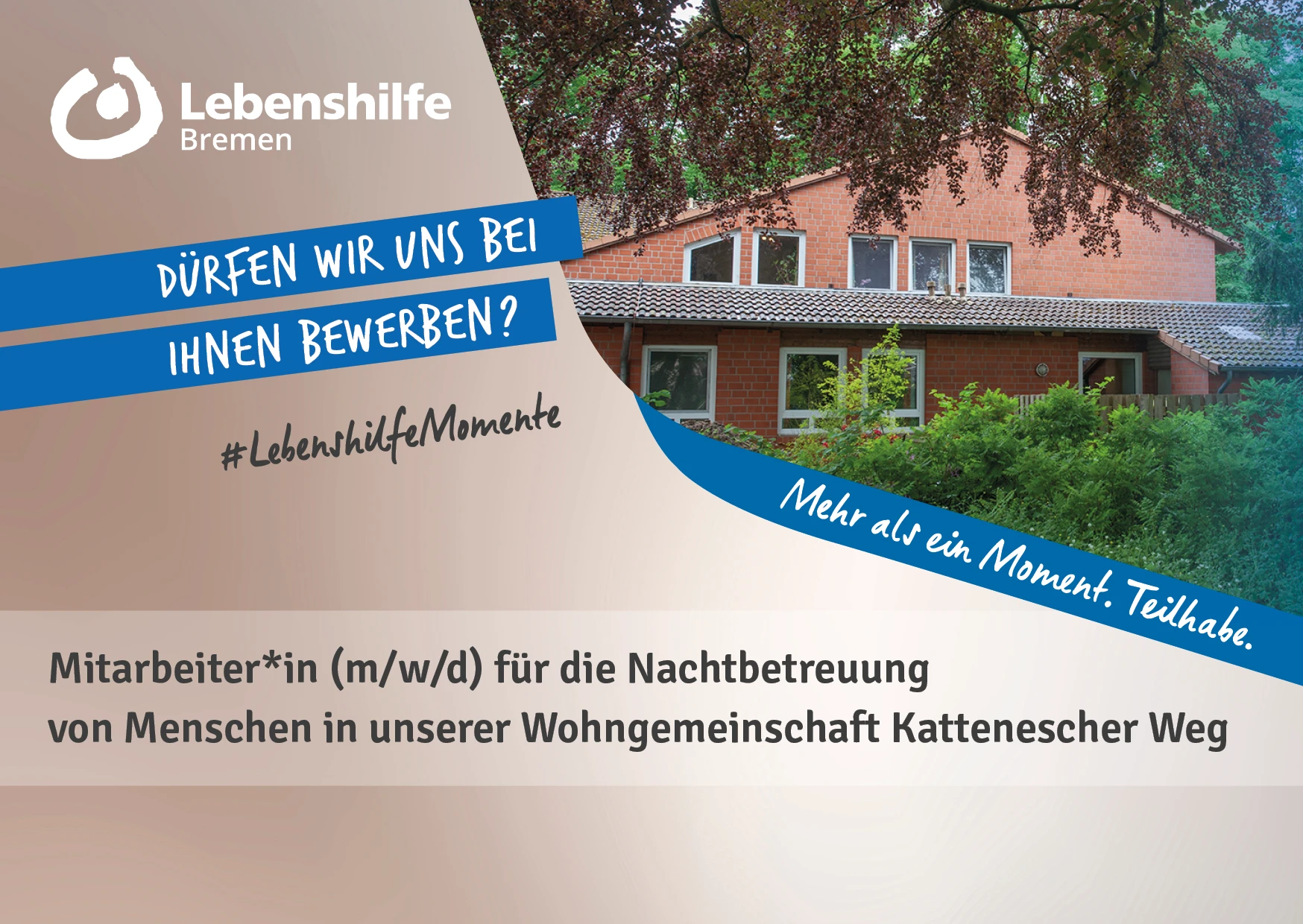 Mitarbeiter*in (m/w/d) für die Nachtbetreuung  von Menschen in unserer Wohngemeinschaft Kattenescher Weg 