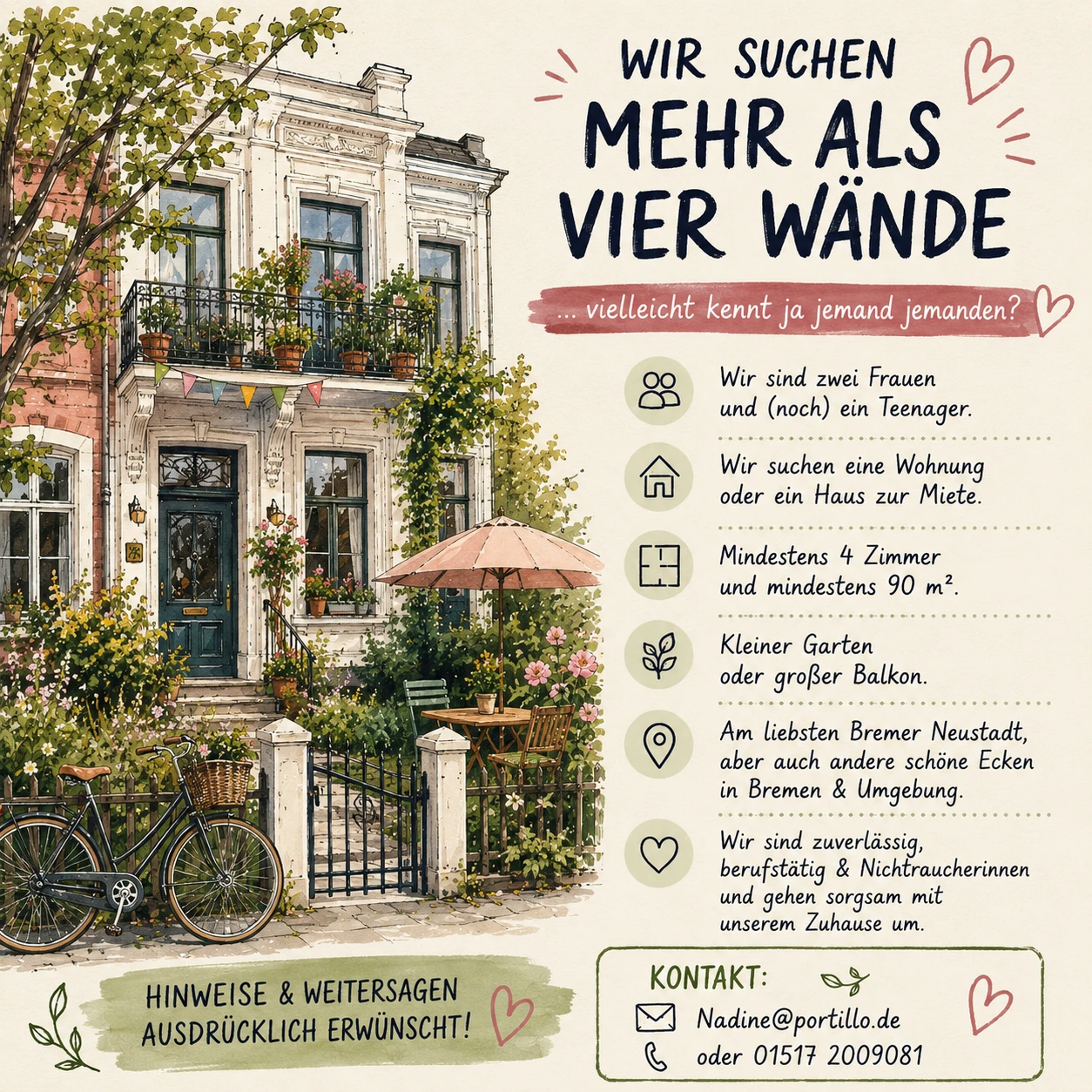 Wohnung oder Haus gesuxht