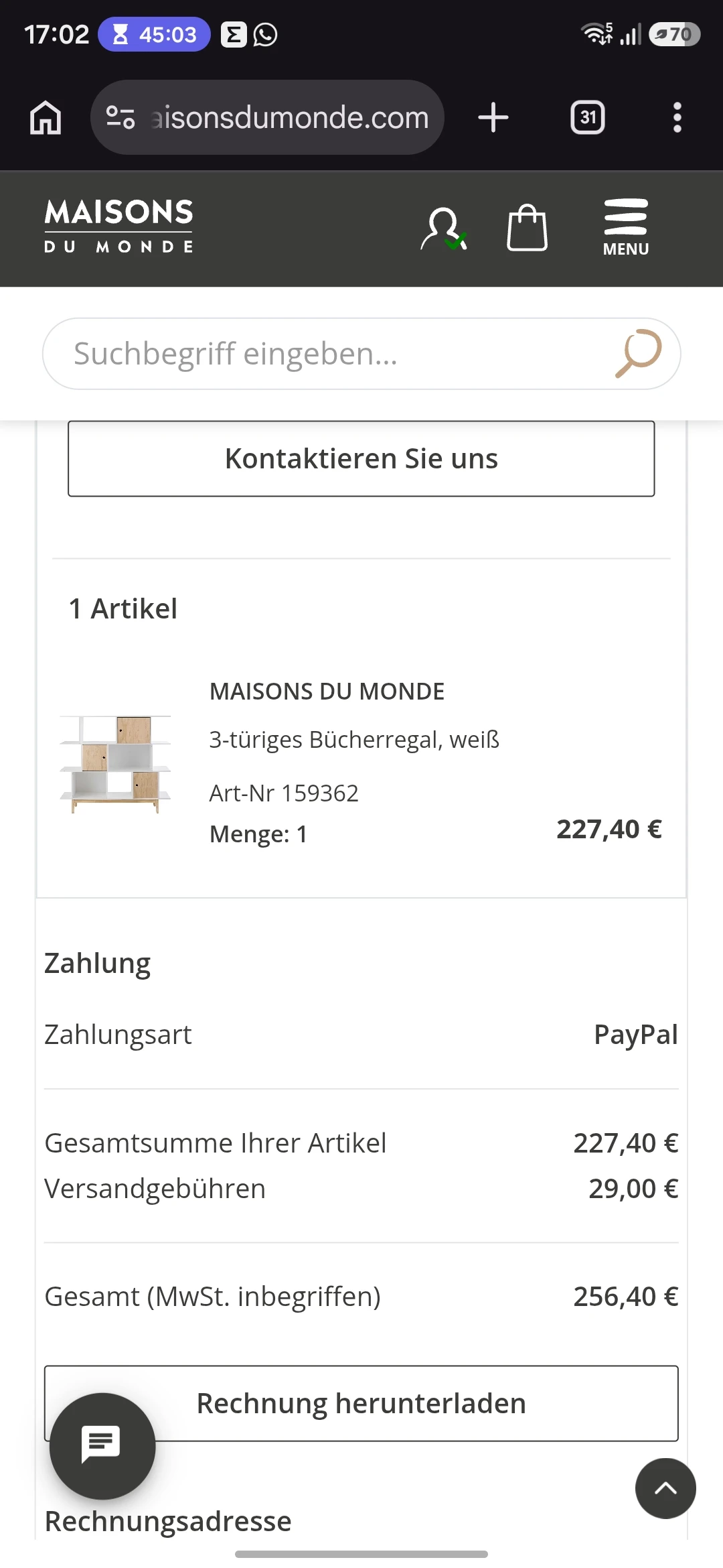 Original Rechnung