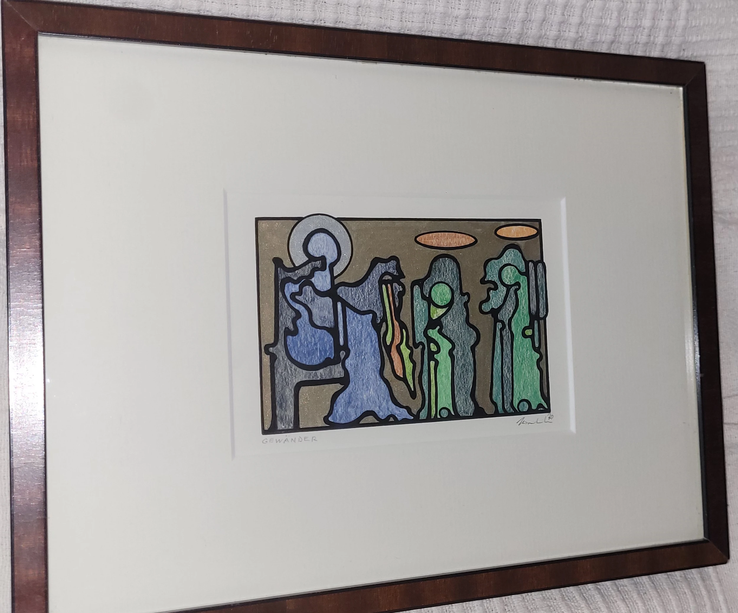  kleines gerahmtes Bild "GEWÄNDER"