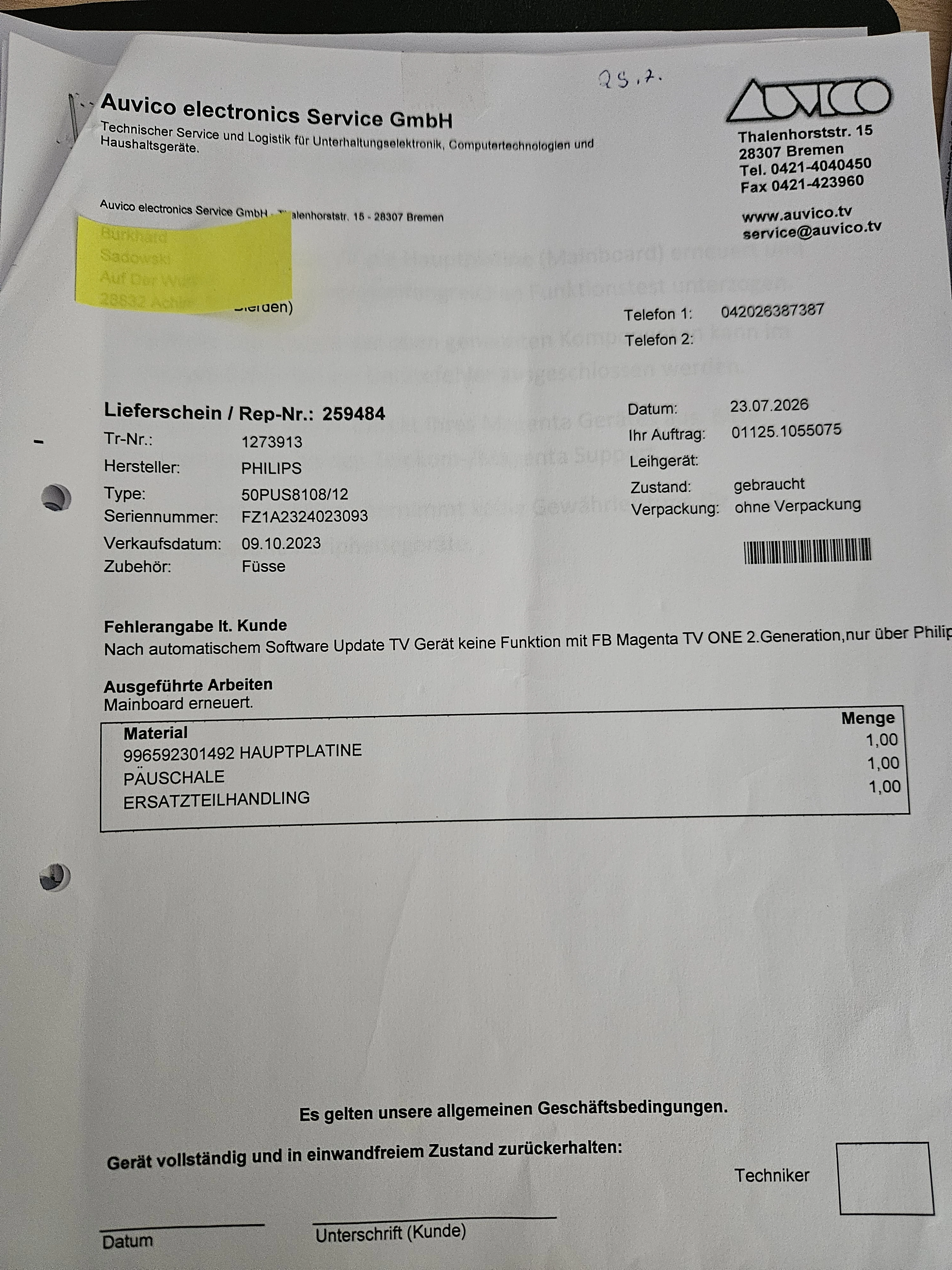 Rep.:Bericht