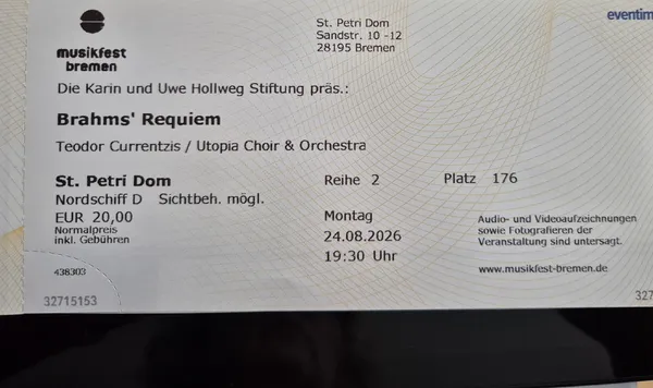 Brahms' Requiem Ticket