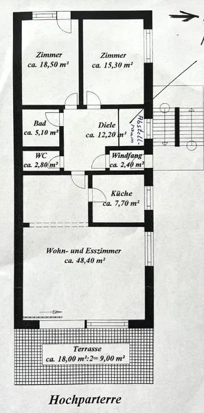 Grundriss der Wohnung 