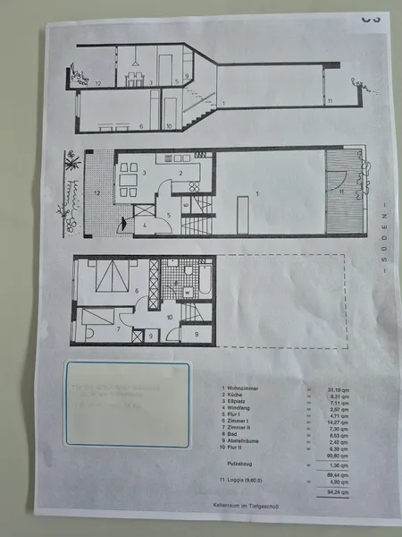 Grundriss der Wohnung 