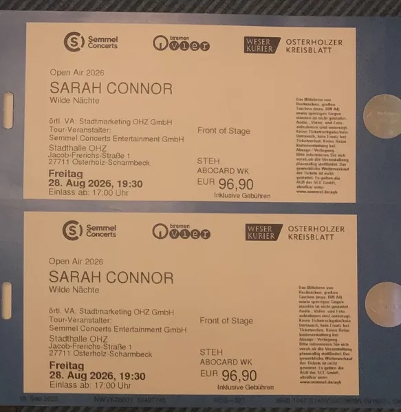 Front of Stage- Tickets !!