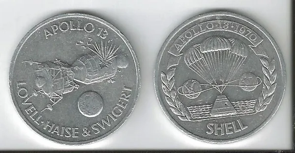 Shell Sammelmünzen Eroberung des Himmels Apollo 13 