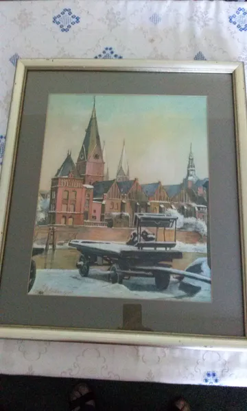 Stadtteil mit Ackerwagen